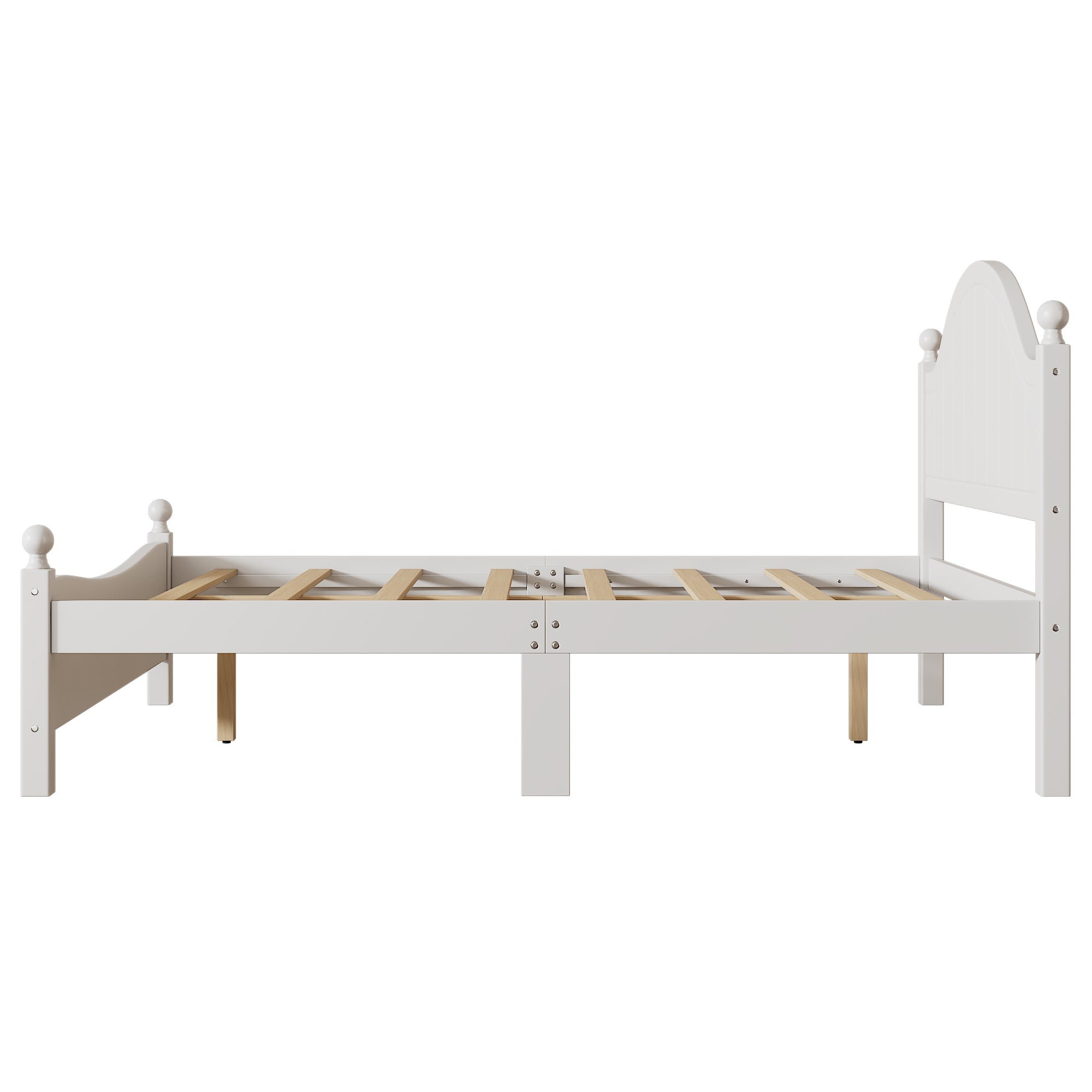 Traditional Concise Style Full Wood Platform Bed