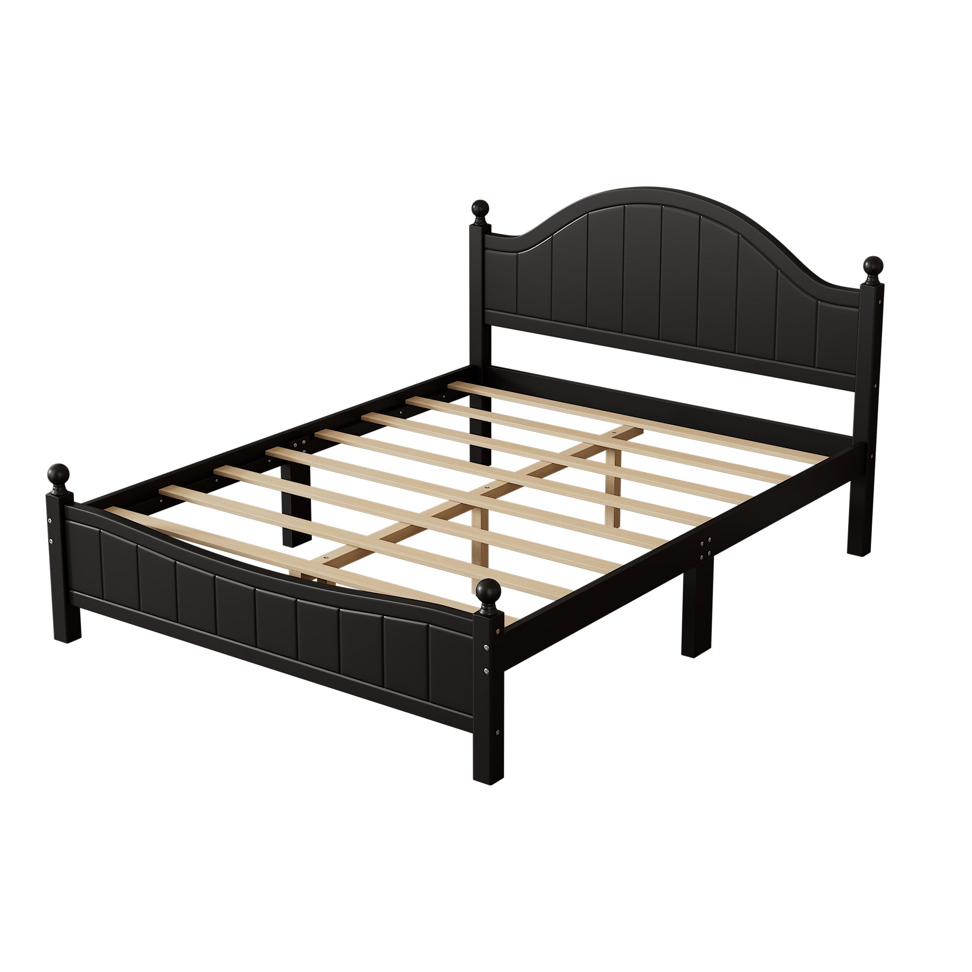 Traditional Concise Style Queen Wood Platform Bed