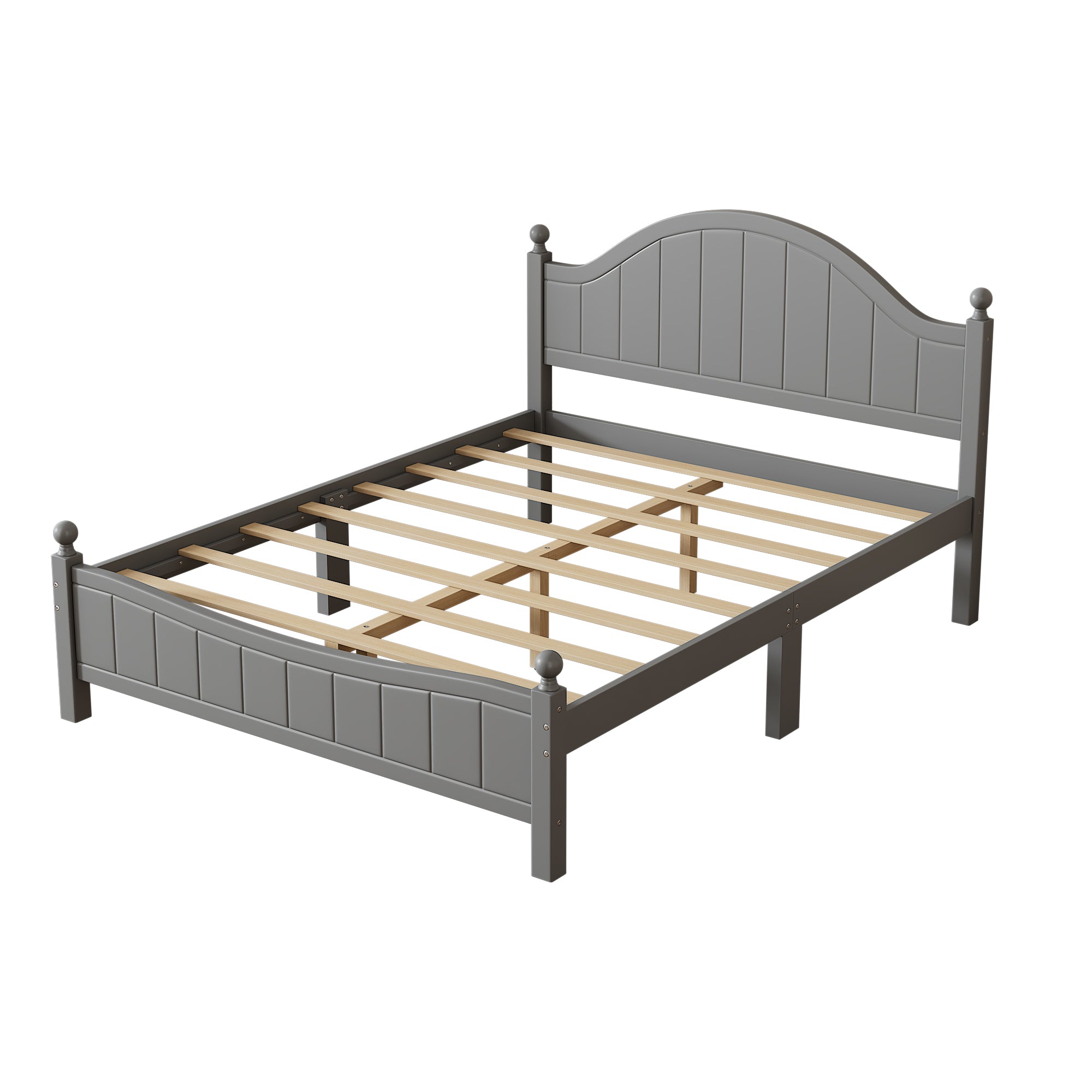 Traditional Concise Style Queen Wood Platform Bed