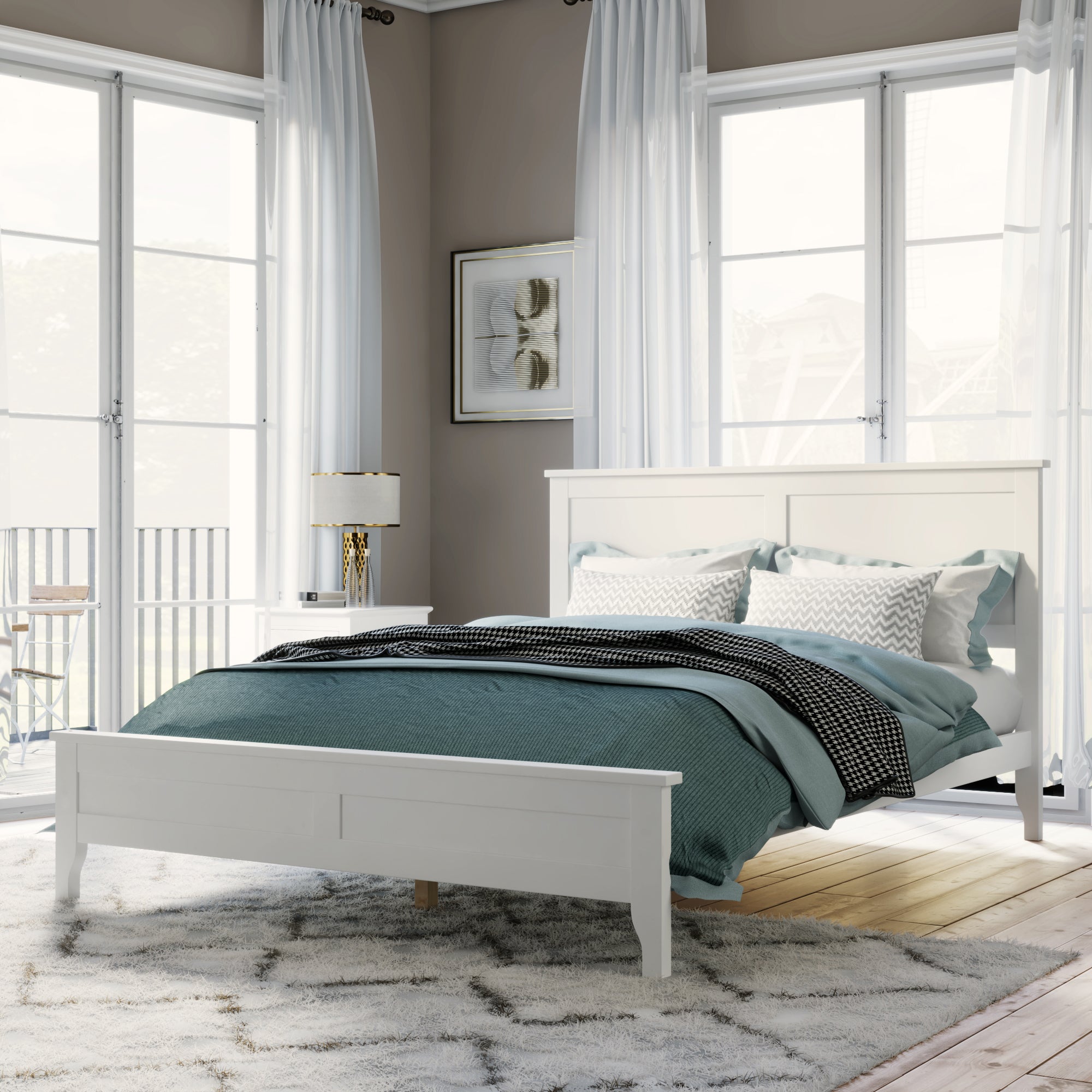 Queen/King/Twin Solid Wood Platform Bed