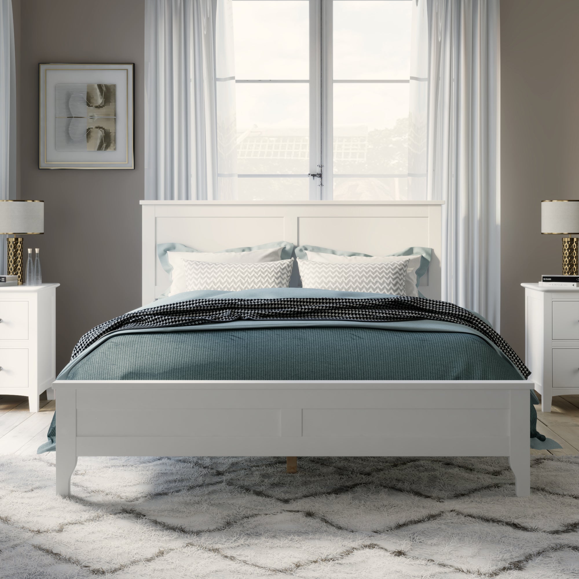 Queen/King/Twin Solid Wood Platform Bed