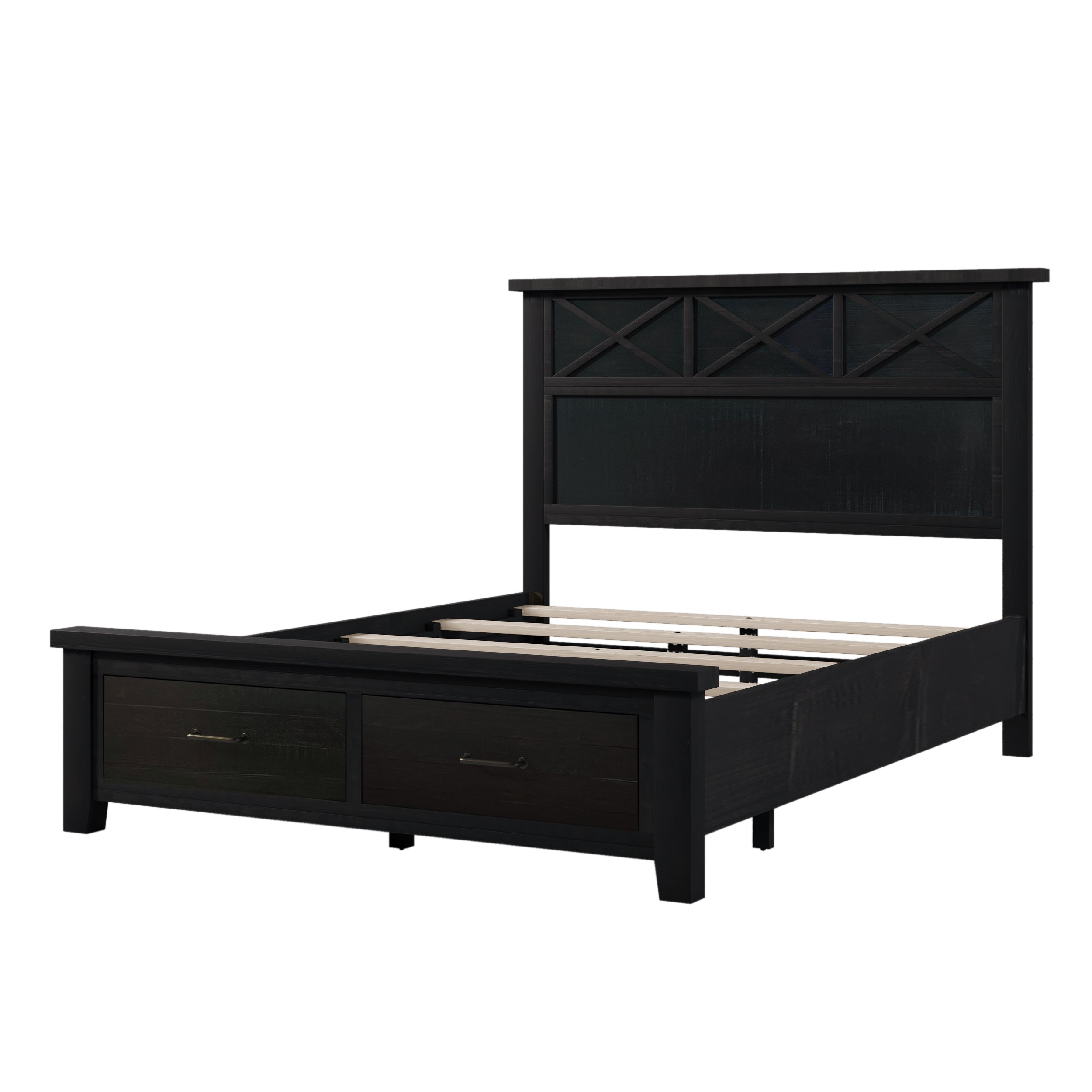 Queen Storage Panel Bed with Two Drawers