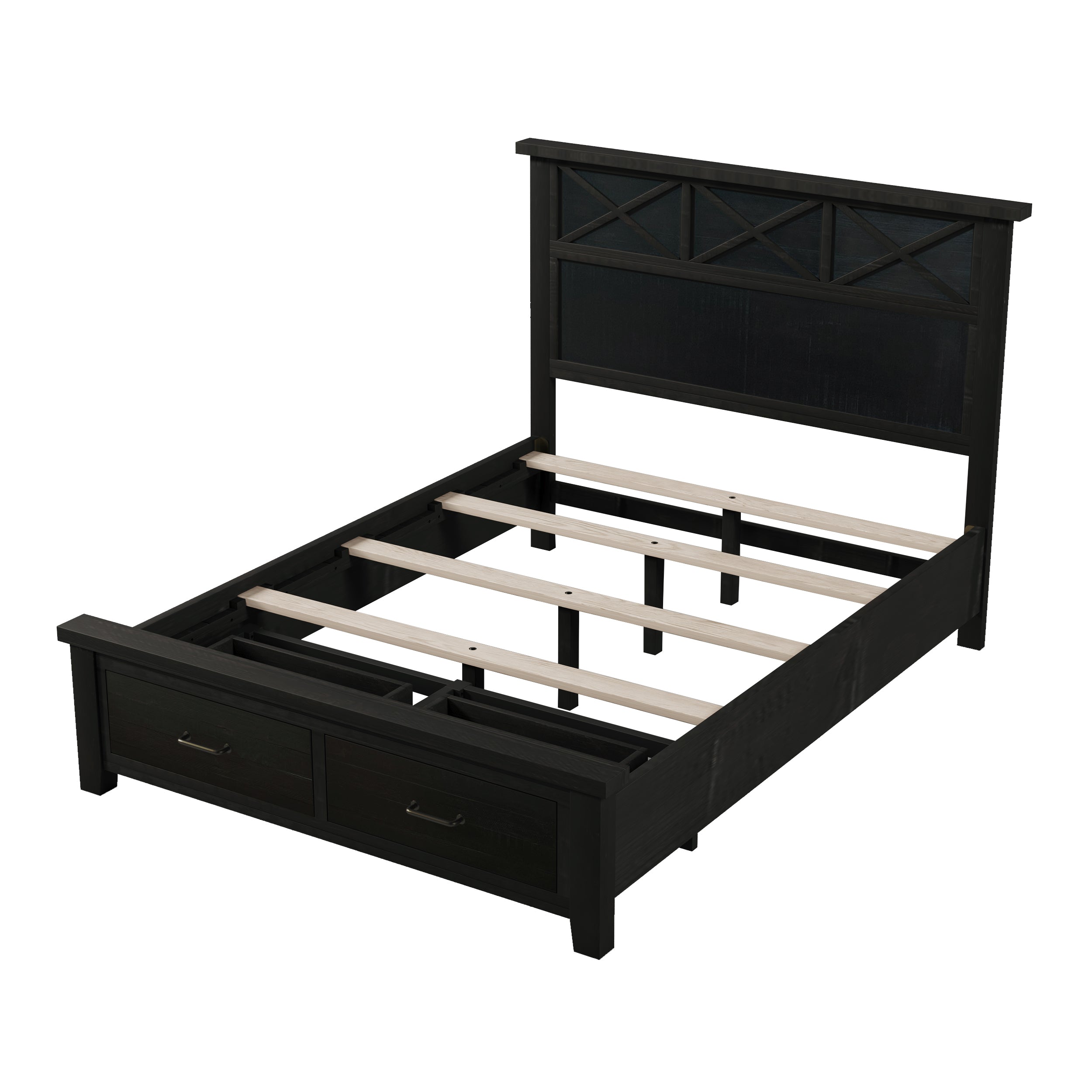 Queen Storage Panel Bed with Two Drawers