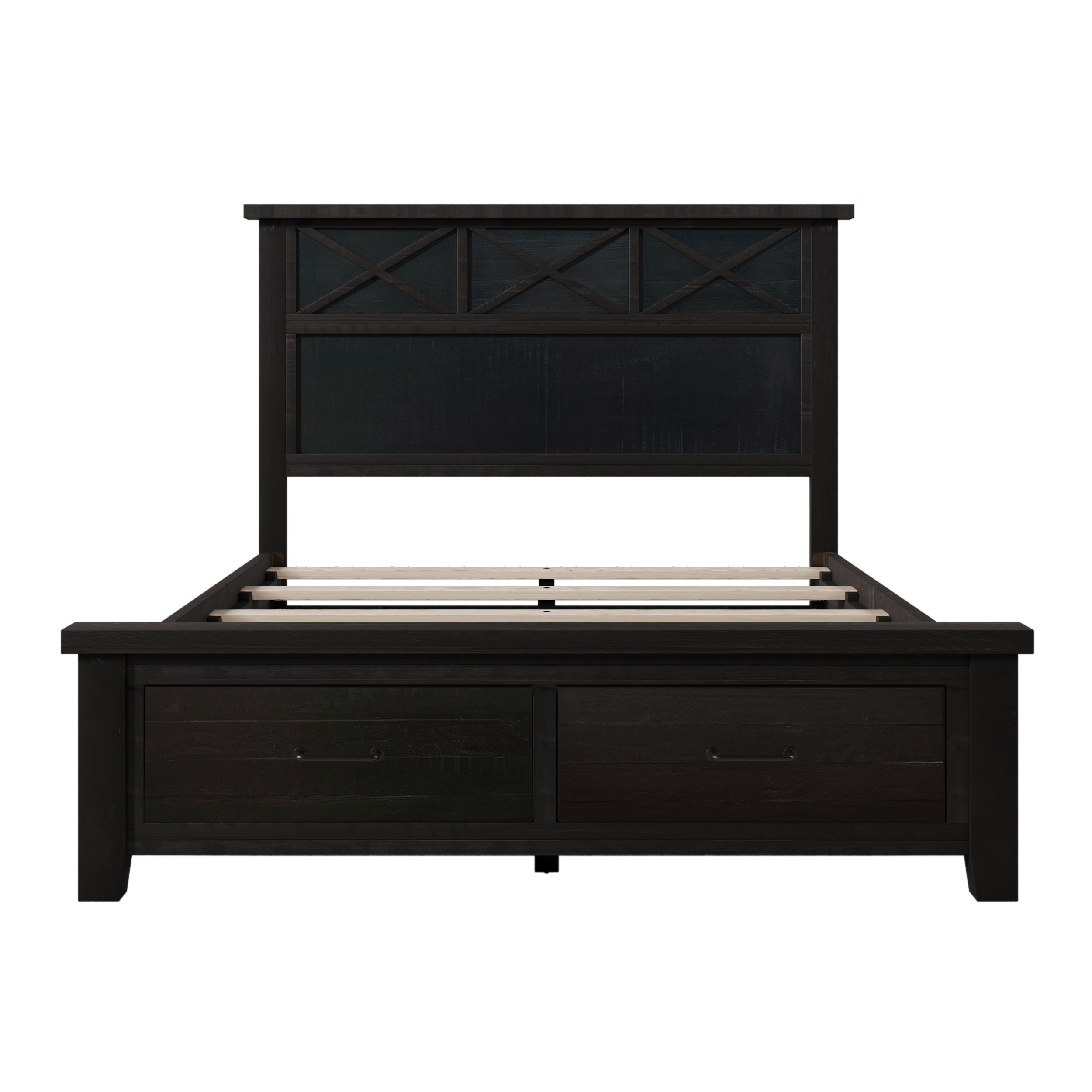 Queen Storage Panel Bed with Two Drawers