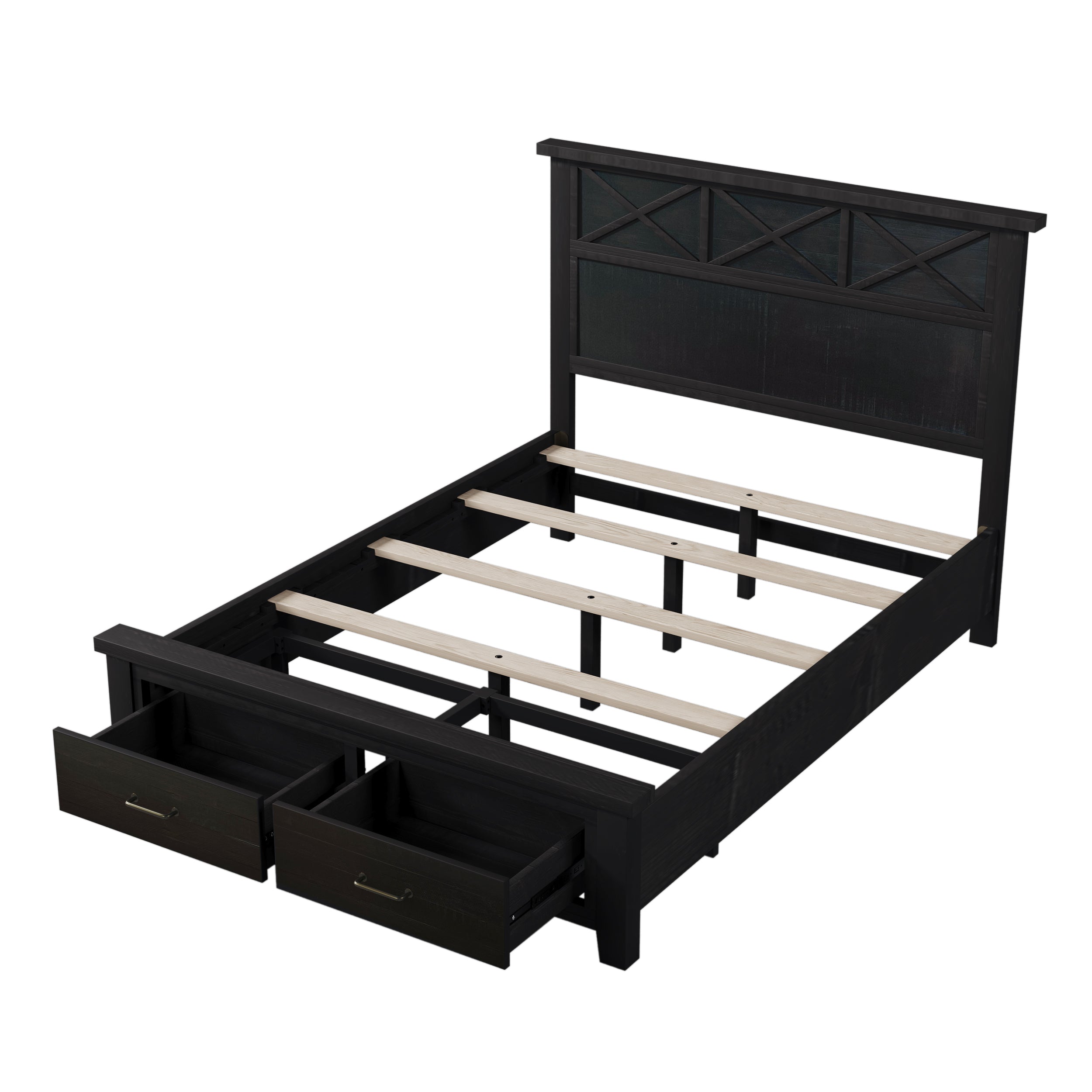Queen Storage Panel Bed with Two Drawers