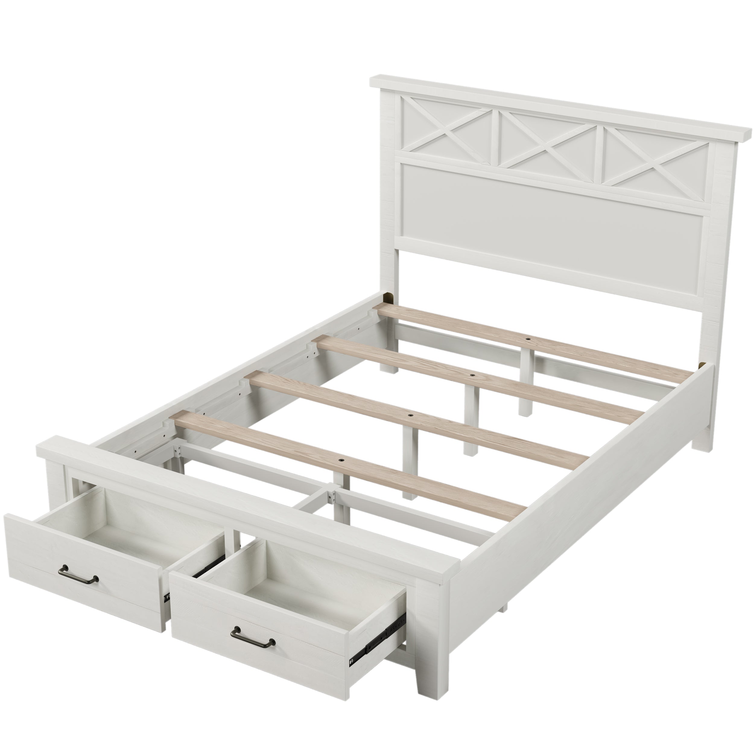 Queen Storage Panel Bed with Two Drawers