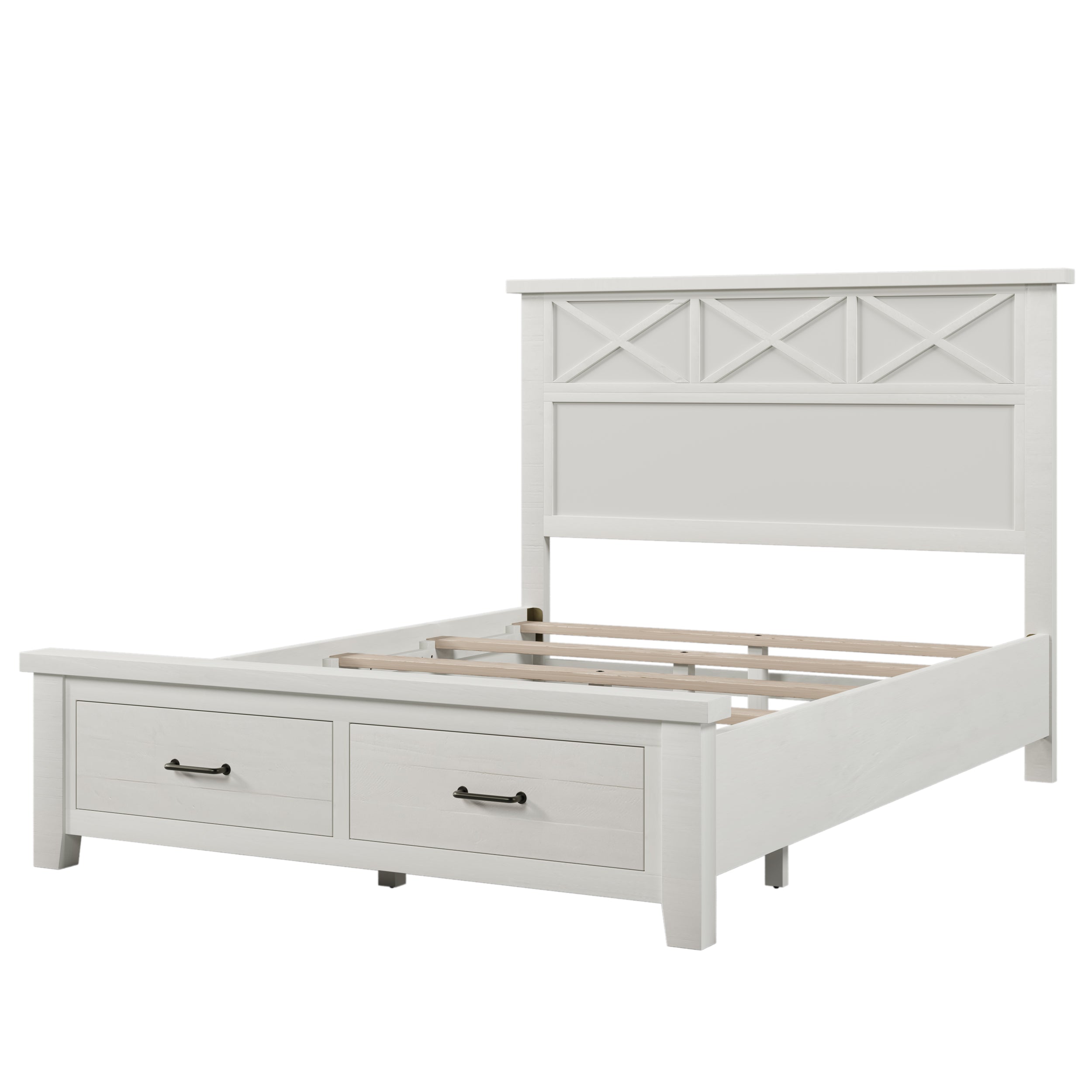 Queen Storage Panel Bed with Two Drawers