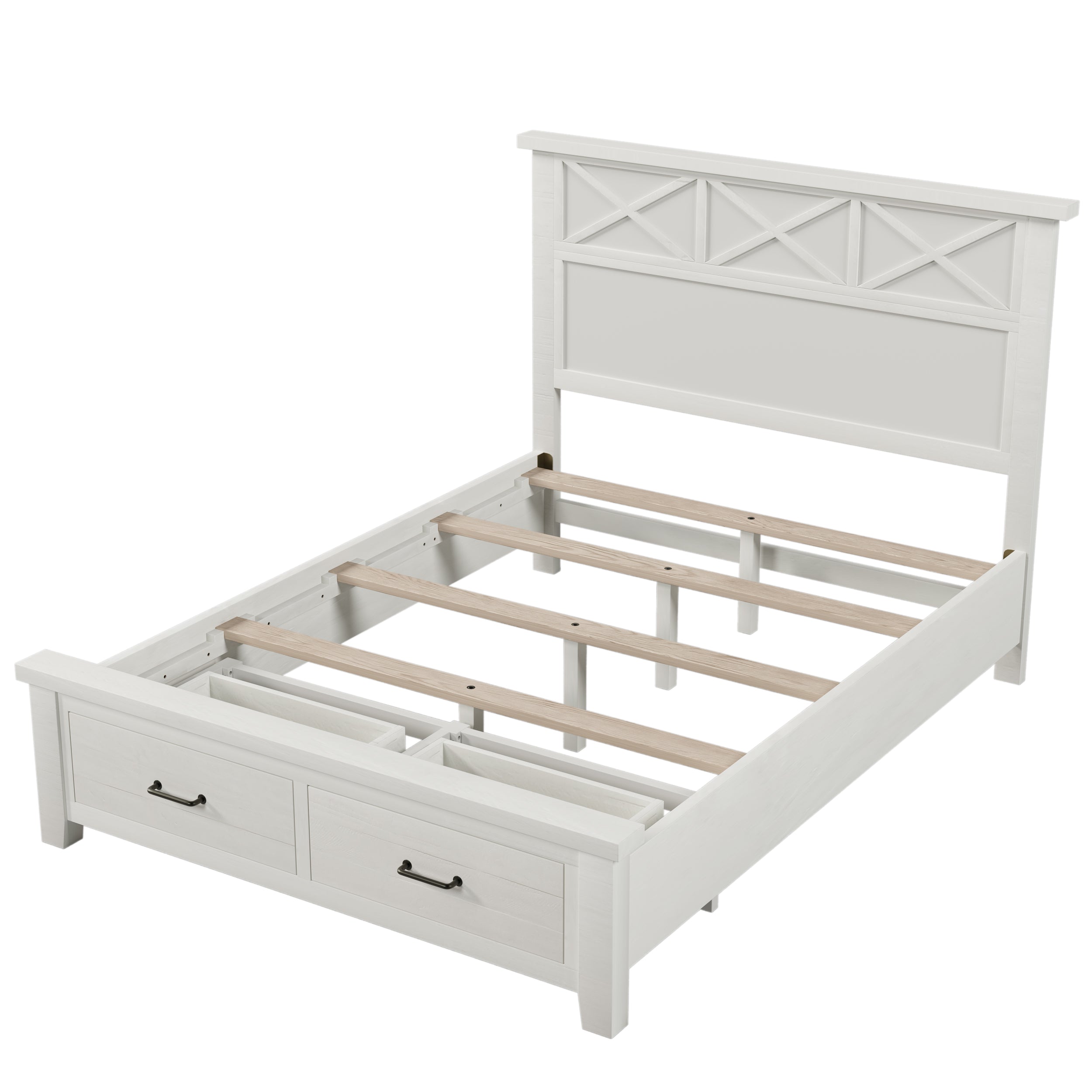 Queen Storage Panel Bed with Two Drawers