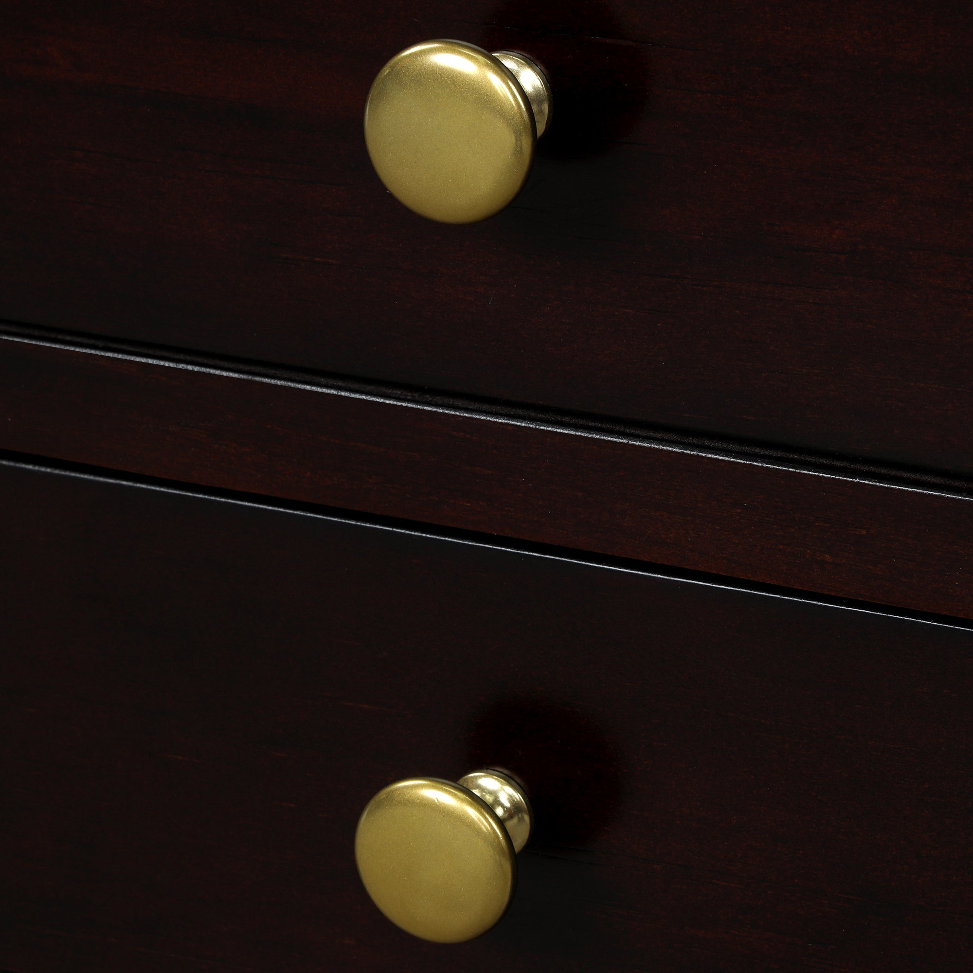 2-Drawer Solid Wood Nightstand in Espresso