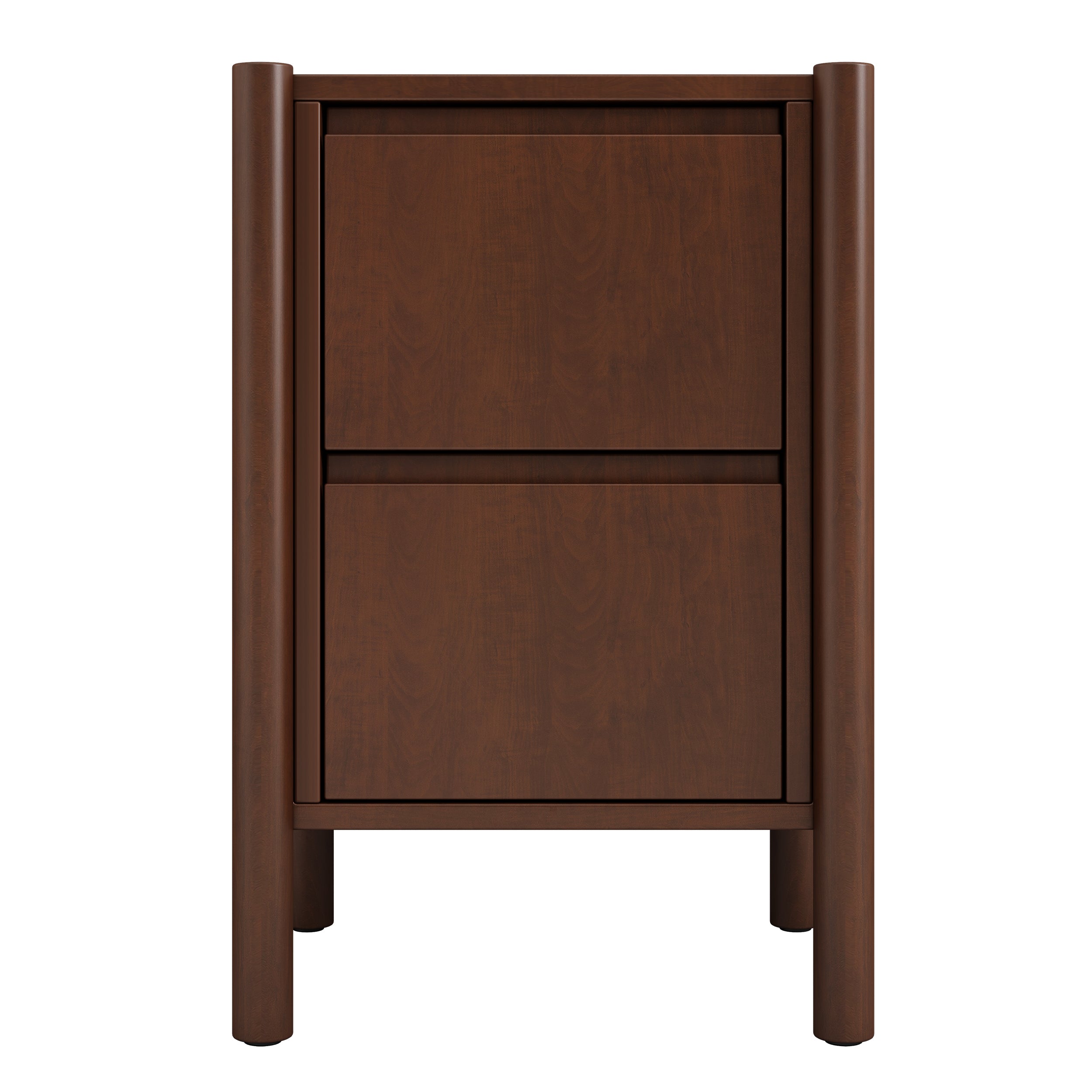 2-Drawer Wood Nightstand in Walnut