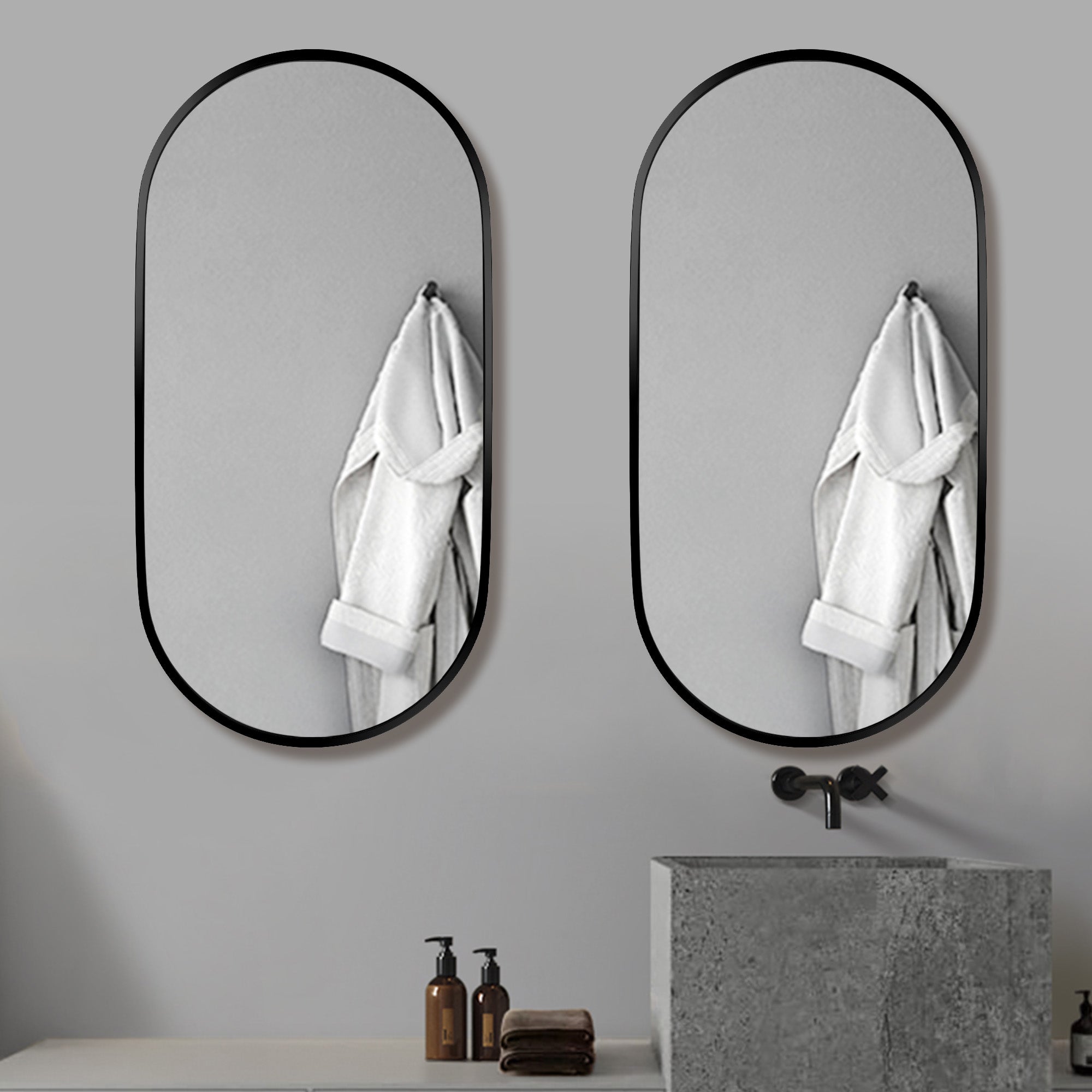36 in. W x 18 in. H Metal Frame Wall Mounted Bathroom Vanity Mirror