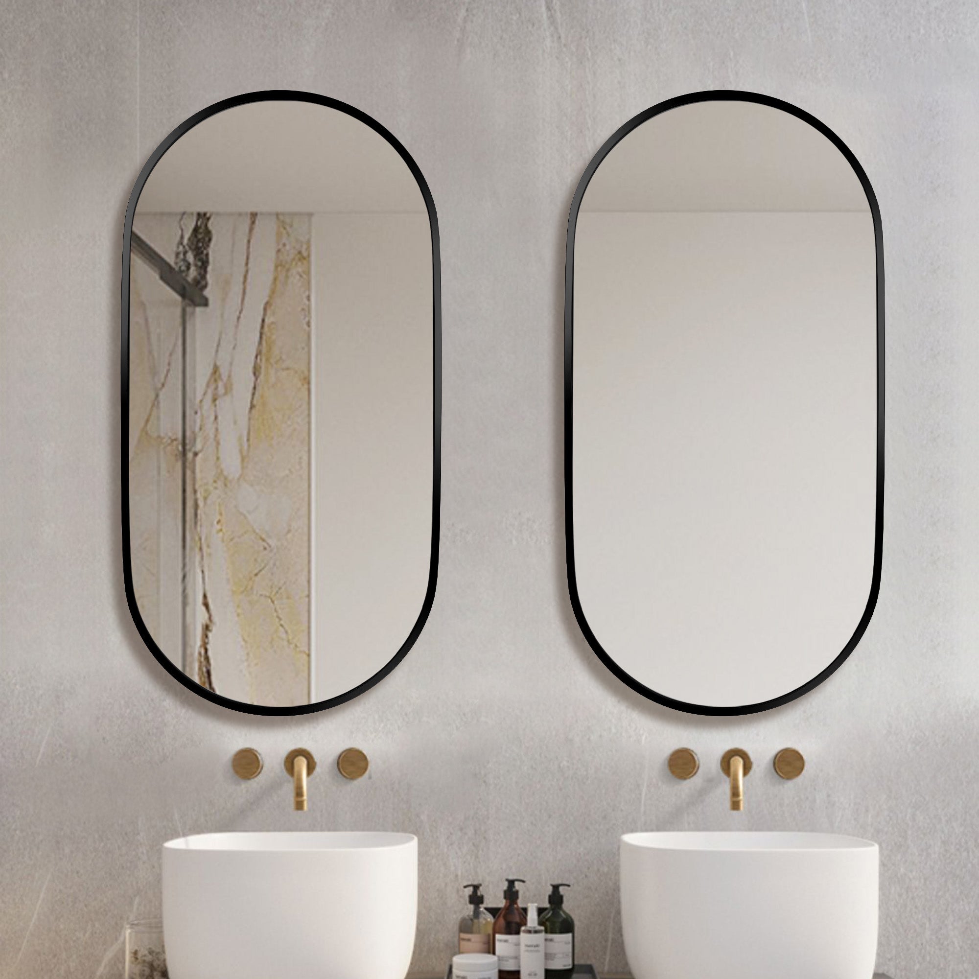 36 in. W x 18 in. H Metal Frame Wall Mounted Bathroom Vanity Mirror