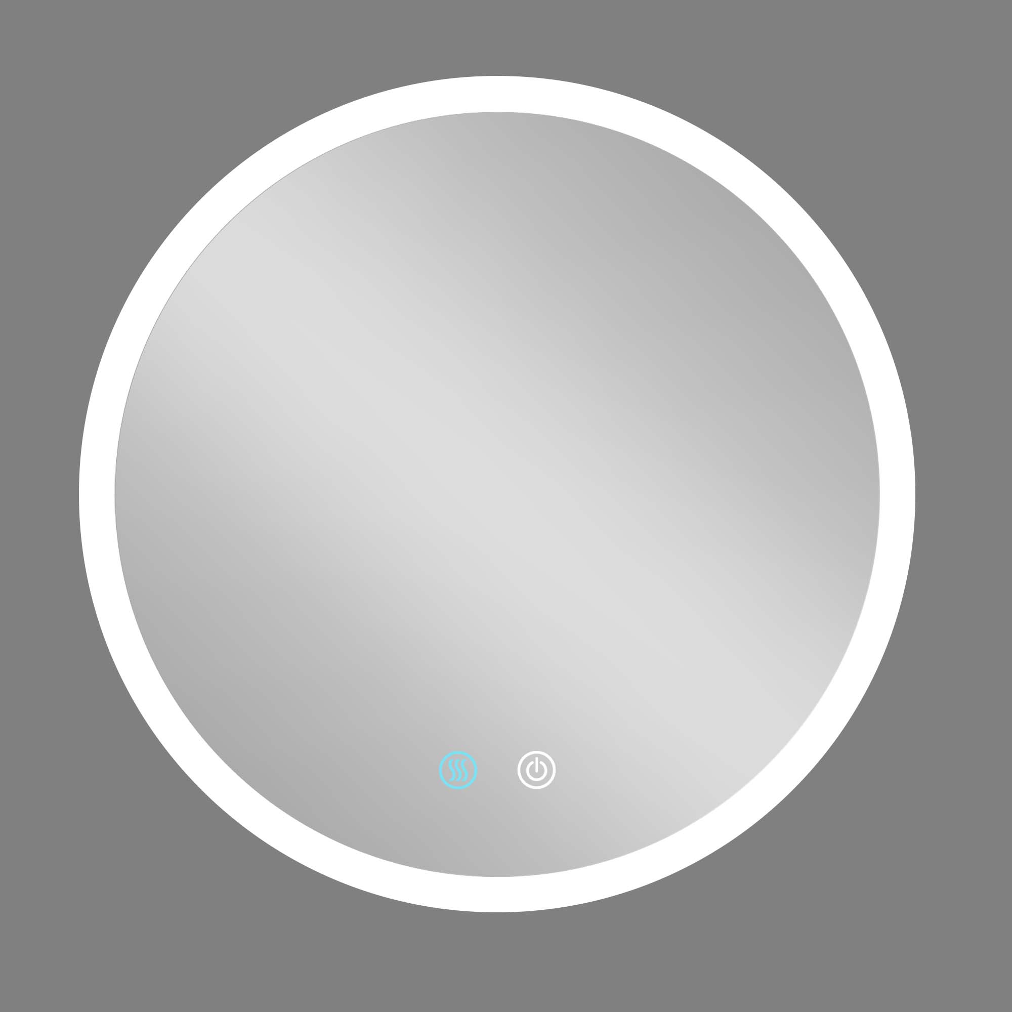 24 in. W x 24 in. H Round Framless LED Wall Bathroom Vanity Mirror in Natural