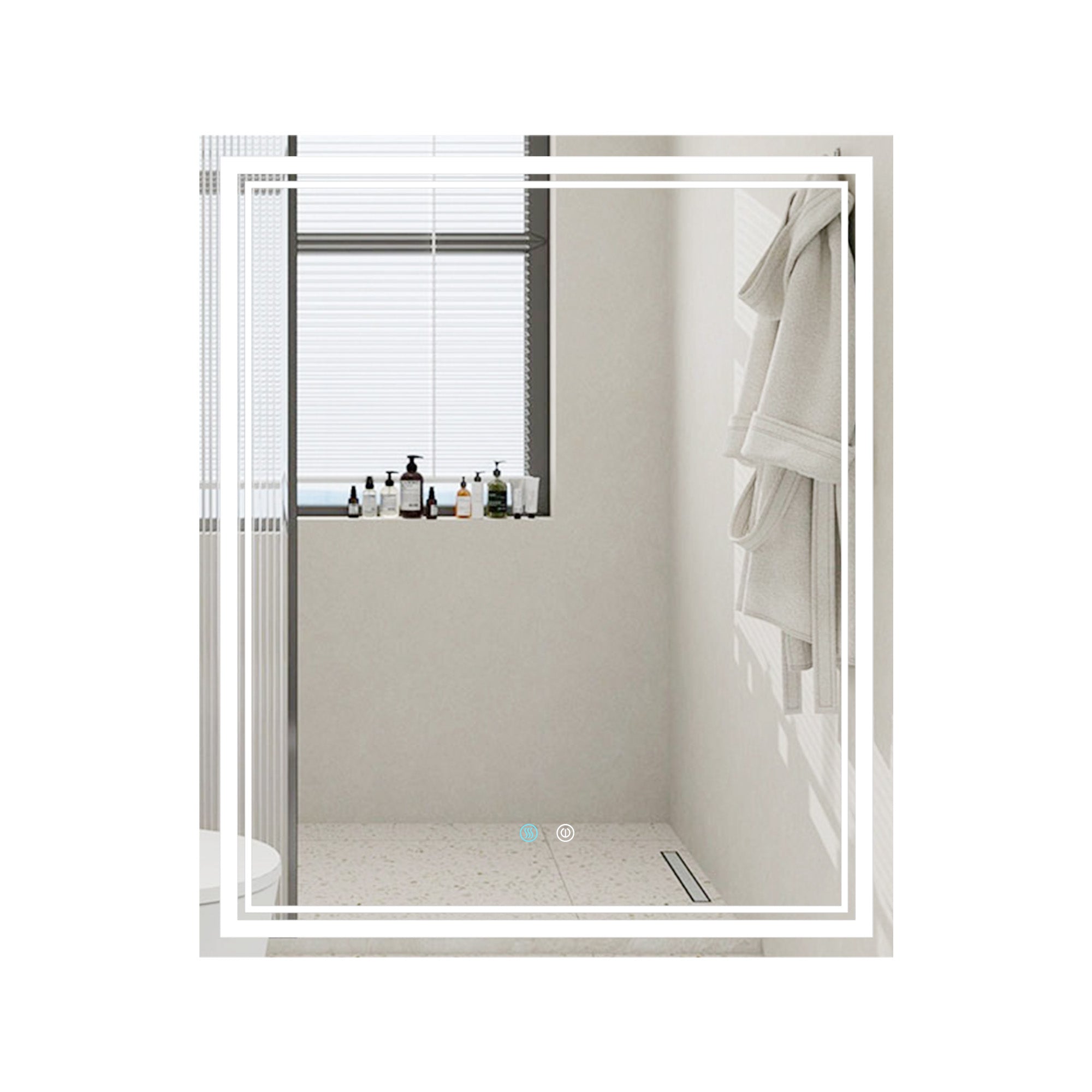 30/36/60 in.  Rectangular Frameless LED Anti-Fog Wall Bathroom Vanity Mirror in Natural