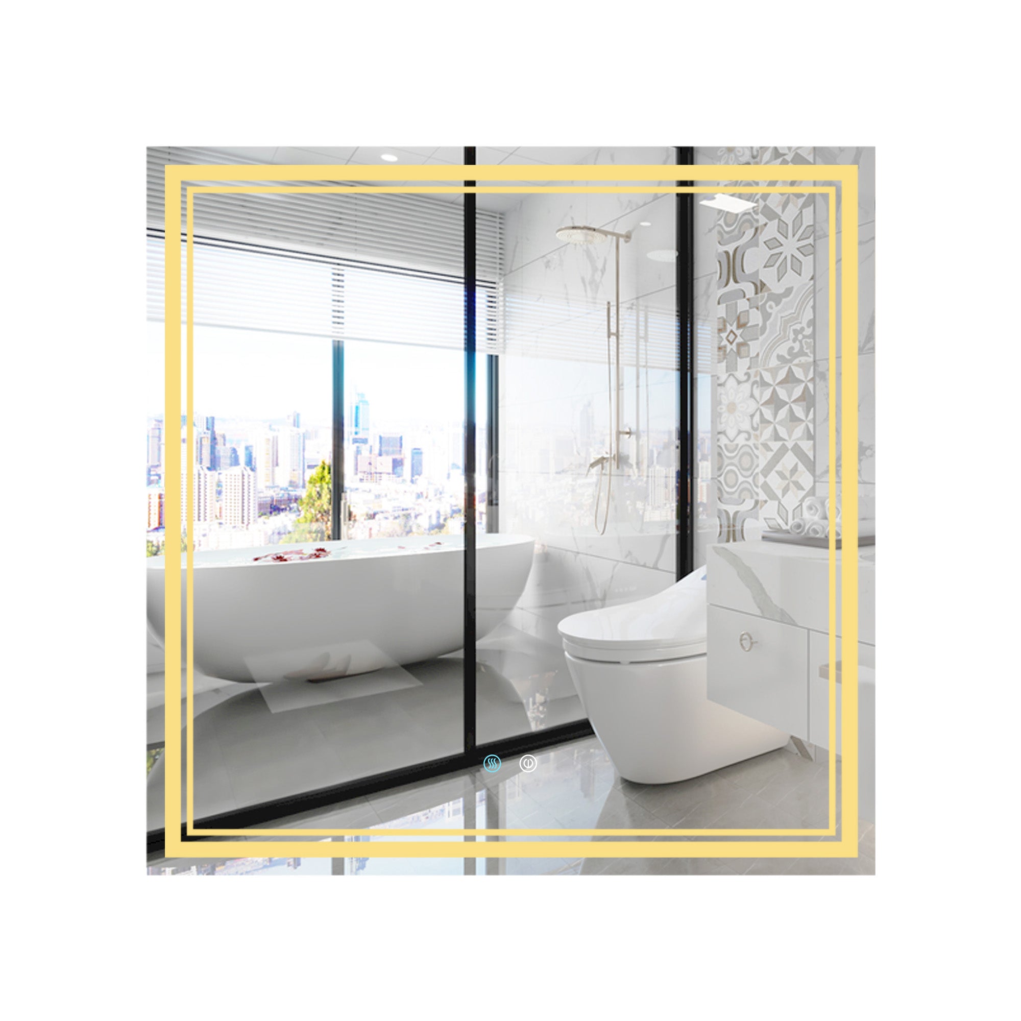30/36/60 in. Rectangular Frameless LED Anti-Fog Wall Bathroom Vanity Mirror in Natural