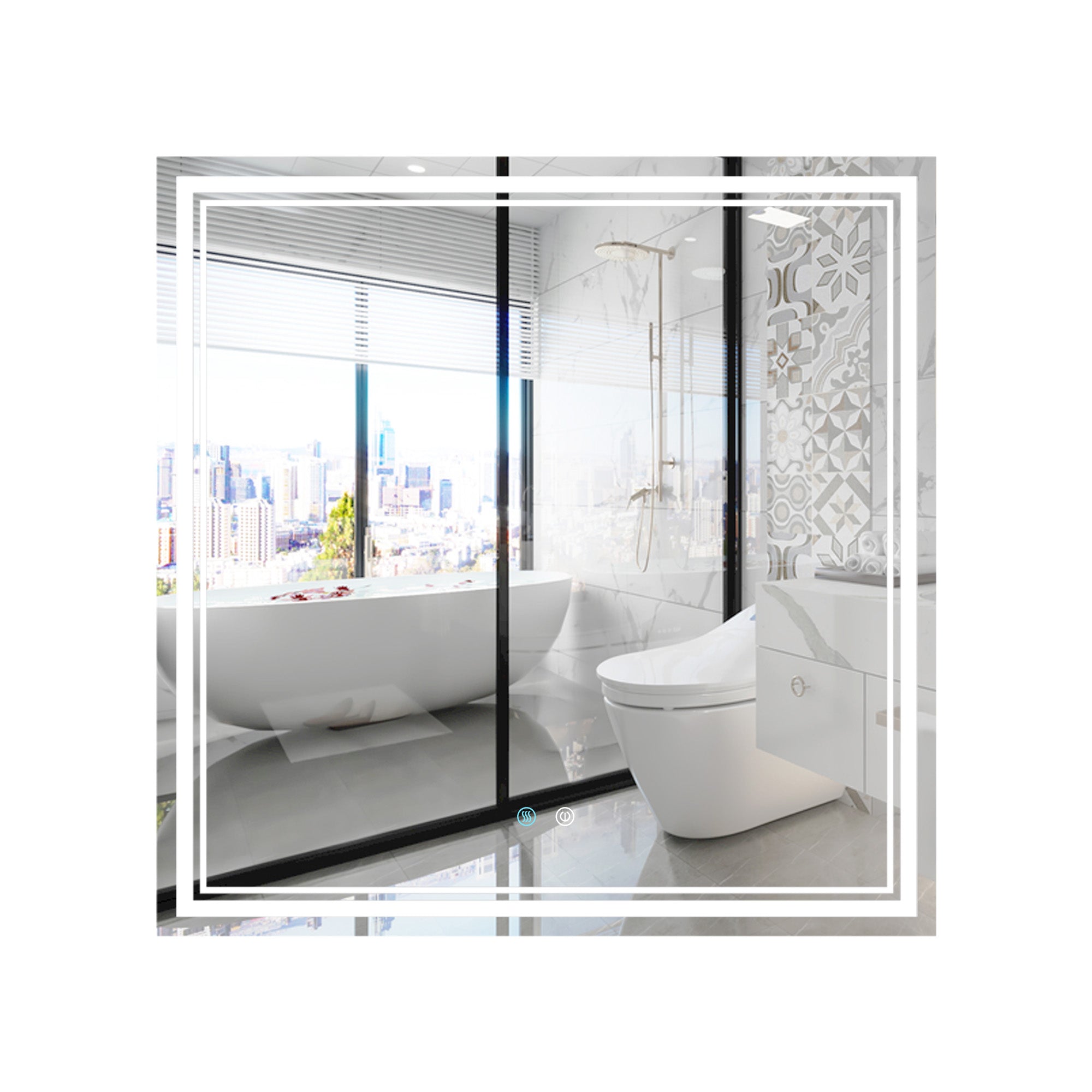 30/36/60 in. Rectangular Frameless LED Anti-Fog Wall Bathroom Vanity Mirror in Natural