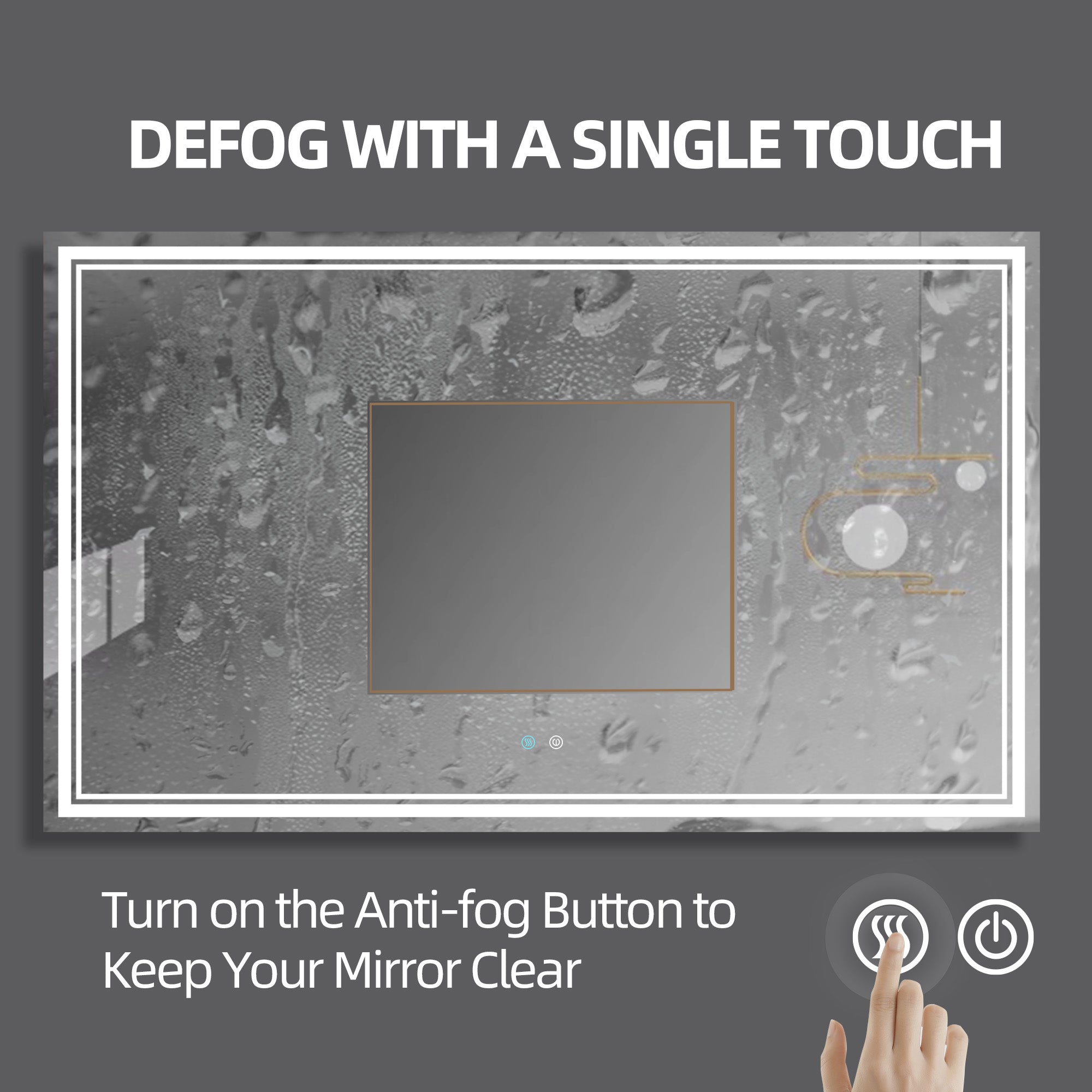 30/36/60 in. Rectangular Frameless LED Anti-Fog Wall Bathroom Vanity Mirror in Natural