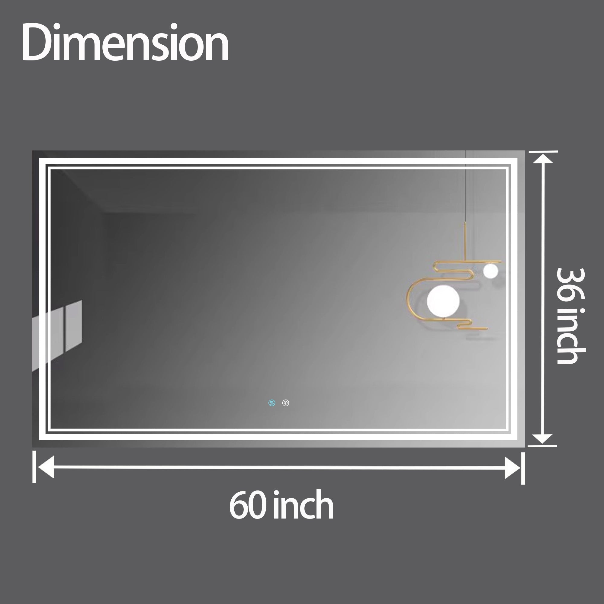 30/36/60 in. Rectangular Frameless LED Anti-Fog Wall Bathroom Vanity Mirror in Natural