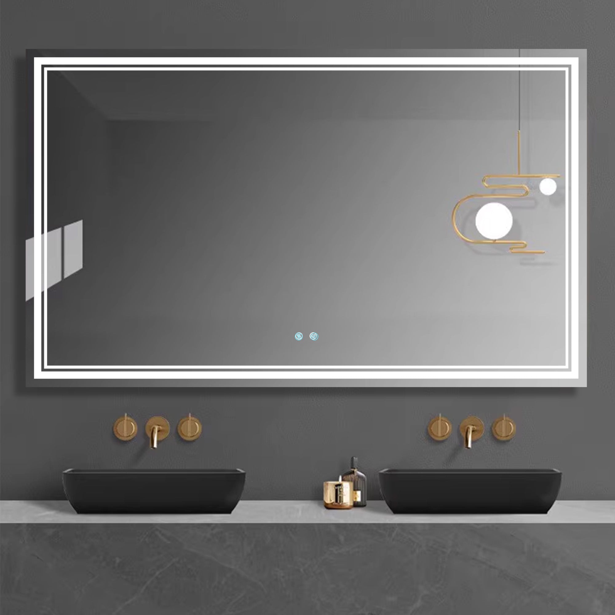 30/36/60 in. Rectangular Frameless LED Anti-Fog Wall Bathroom Vanity Mirror in Natural