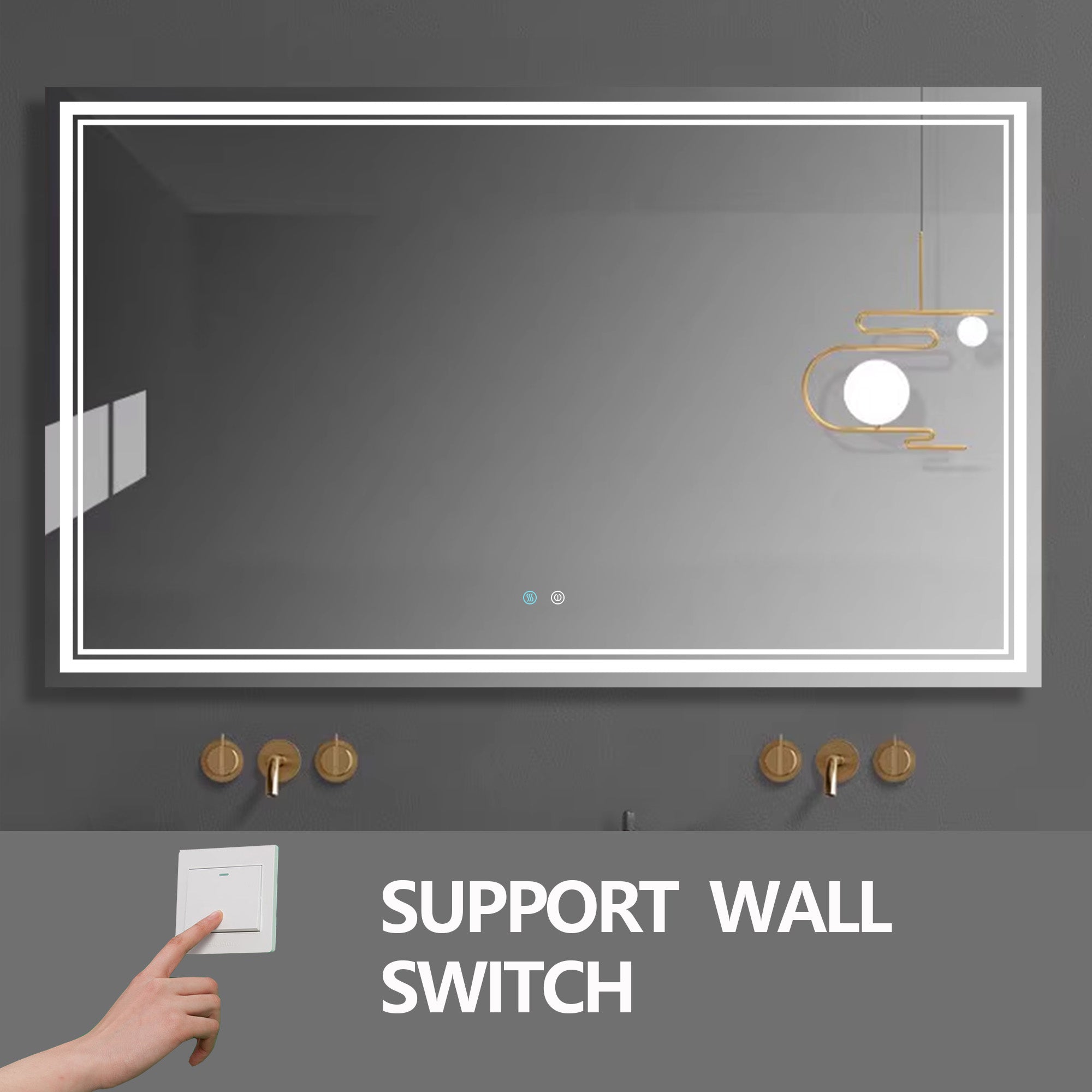 30/36/60 in. Rectangular Frameless LED Anti-Fog Wall Bathroom Vanity Mirror in Natural