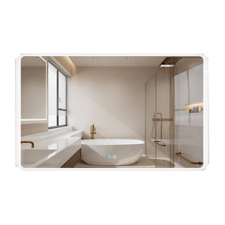 30/60 in. Rectangular Frameless LED Anti-Fog Wall Bathroom Vanity Mirror in Natural