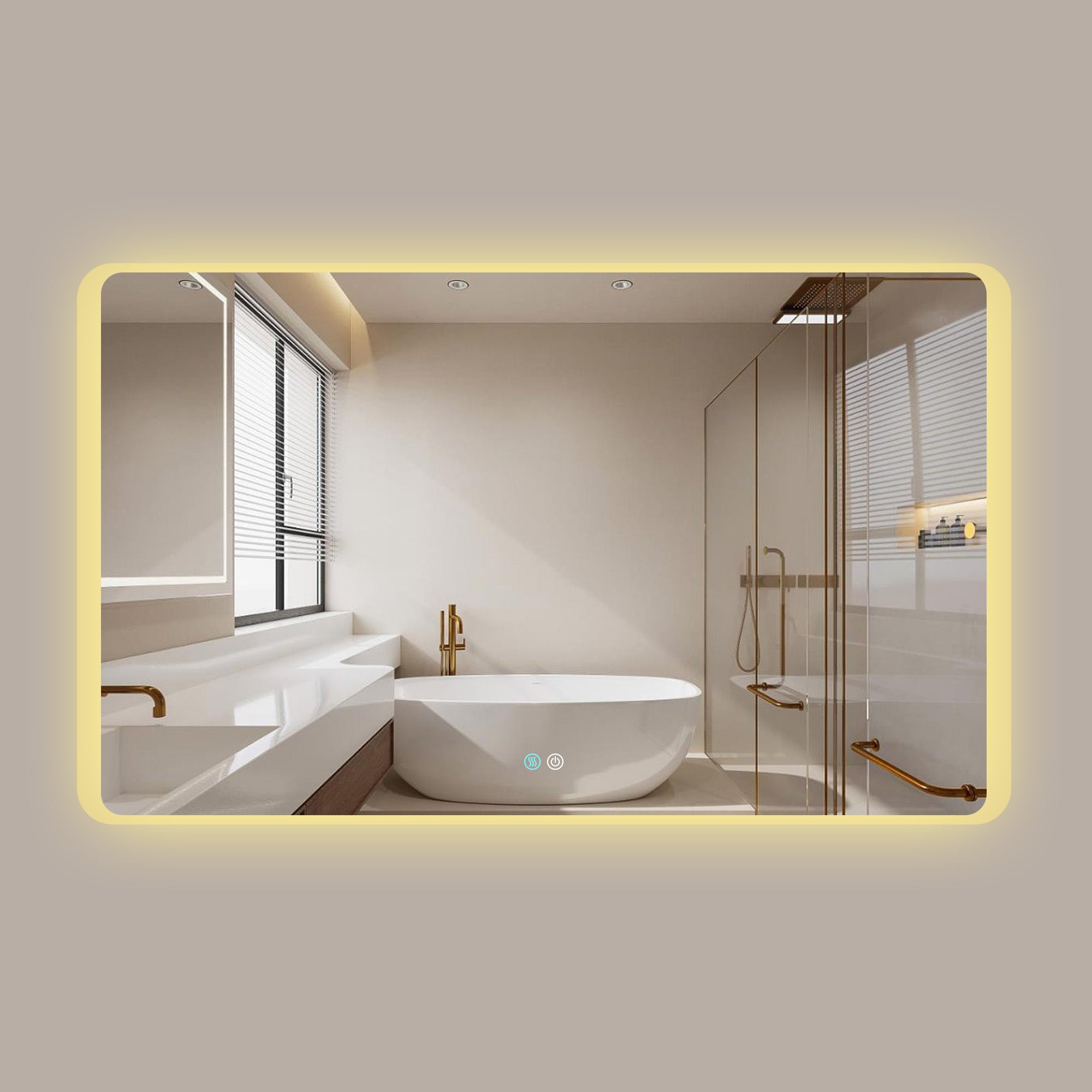 30/60 in. Rectangular Frameless LED Anti-Fog Wall Bathroom Vanity Mirror in Natural