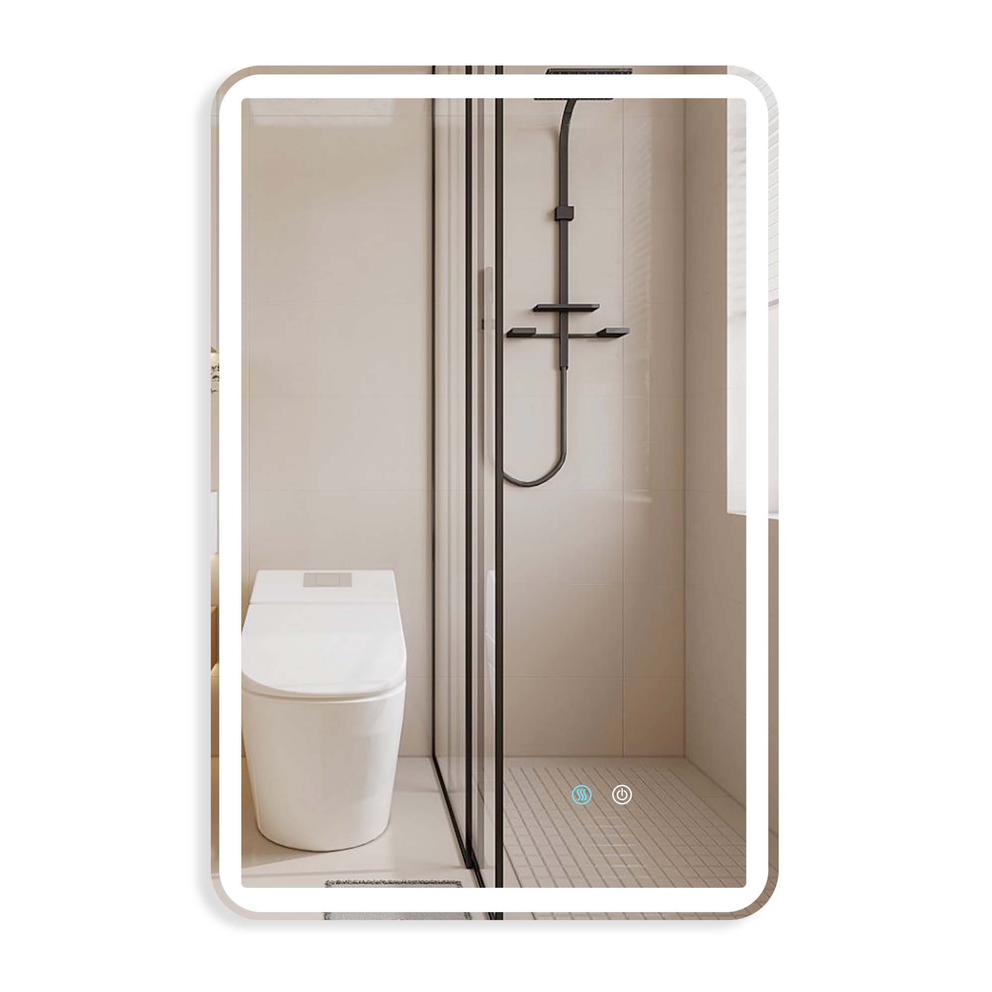 24/42/60 in. Rectangular Frameless LED Anti-Fog Wall Bathroom Vanity Mirror in Natural