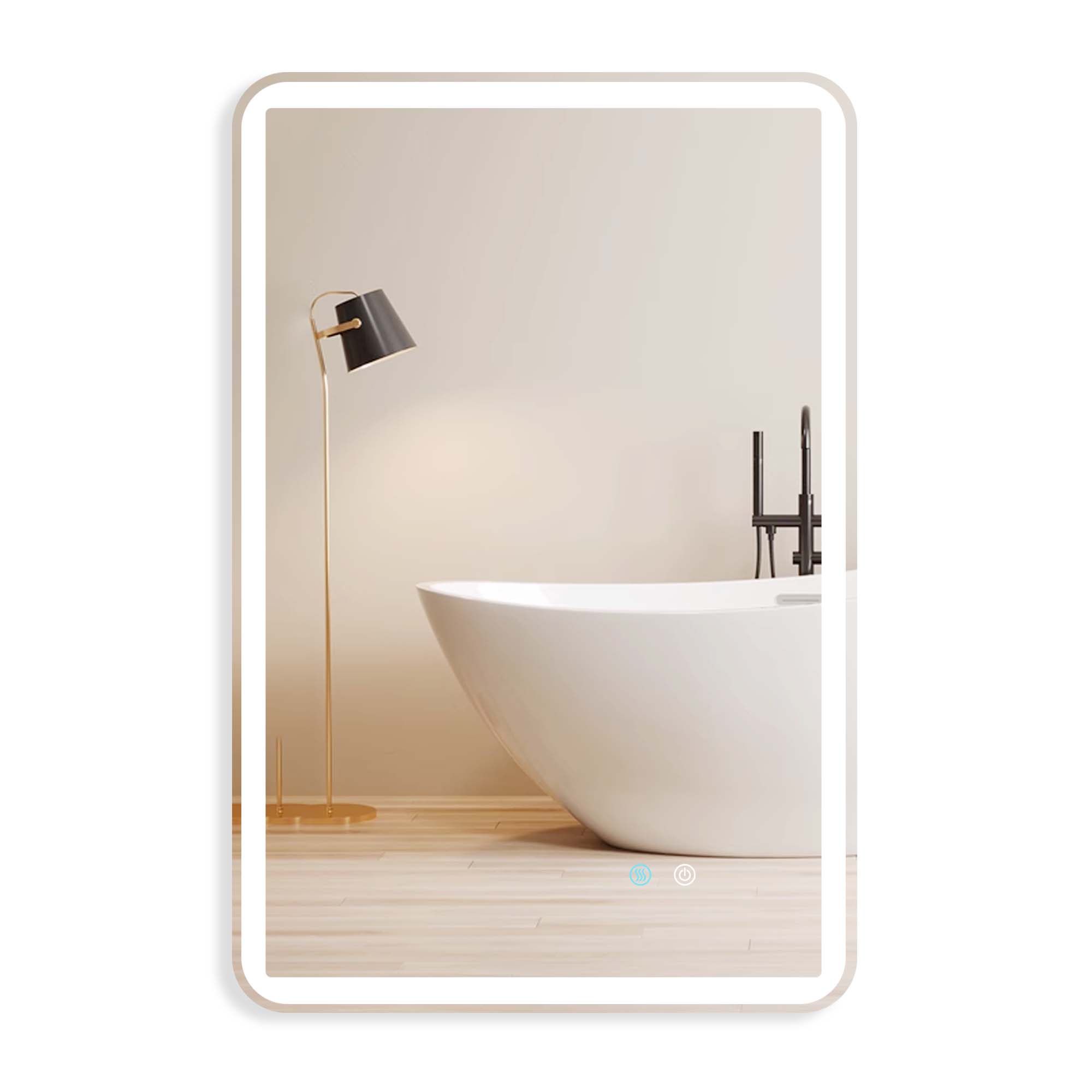 24/42/60 in. Rectangular Frameless LED Anti-Fog Wall Bathroom Vanity Mirror in Natural