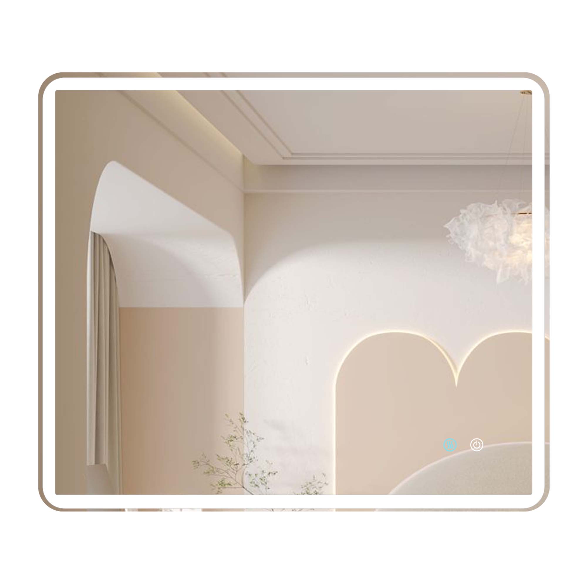 24/42/60 in. Rectangular Frameless LED Anti-Fog Wall Bathroom Vanity Mirror in Natural