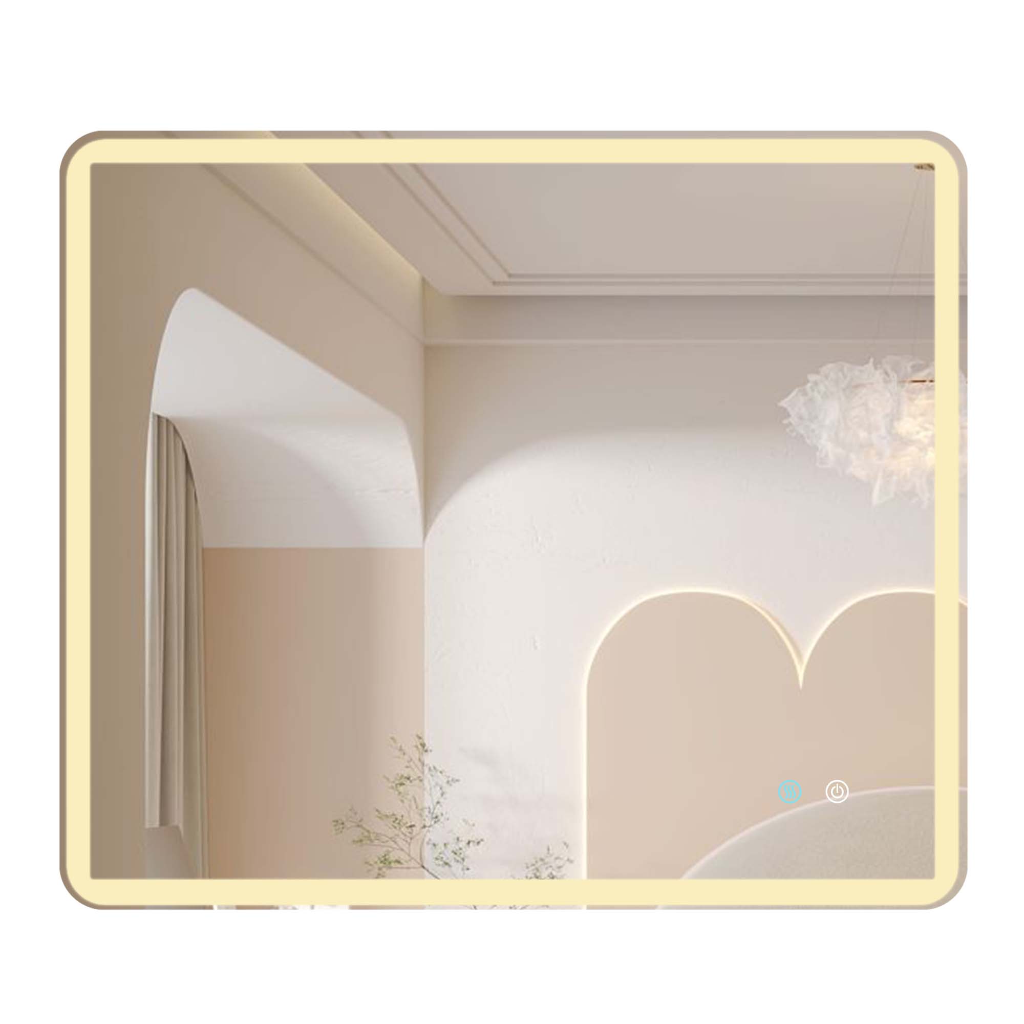 24/42/60 in. Rectangular Frameless LED Anti-Fog Wall Bathroom Vanity Mirror in Natural
