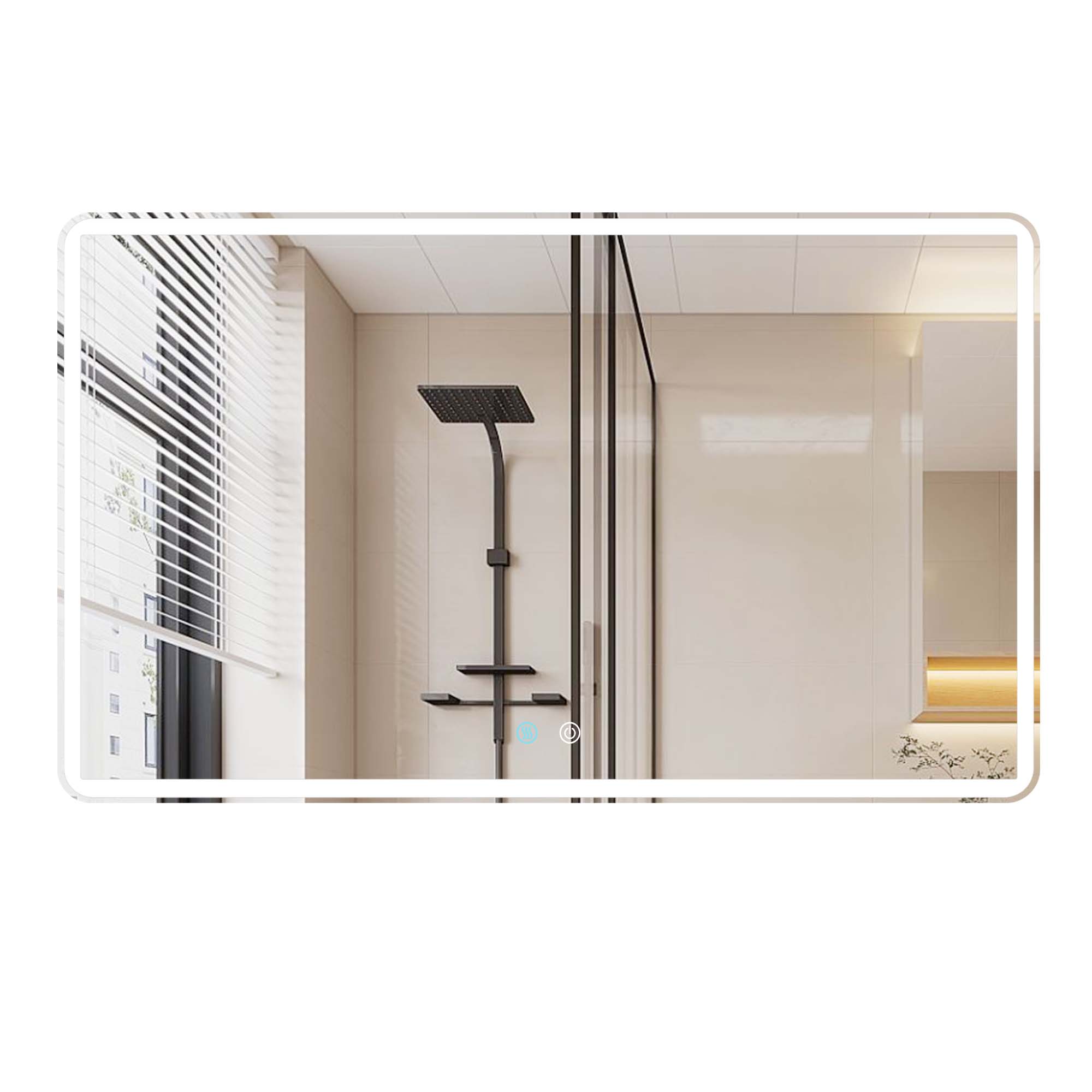 24/42/60 in. Rectangular Frameless LED Anti-Fog Wall Bathroom Vanity Mirror in Natural