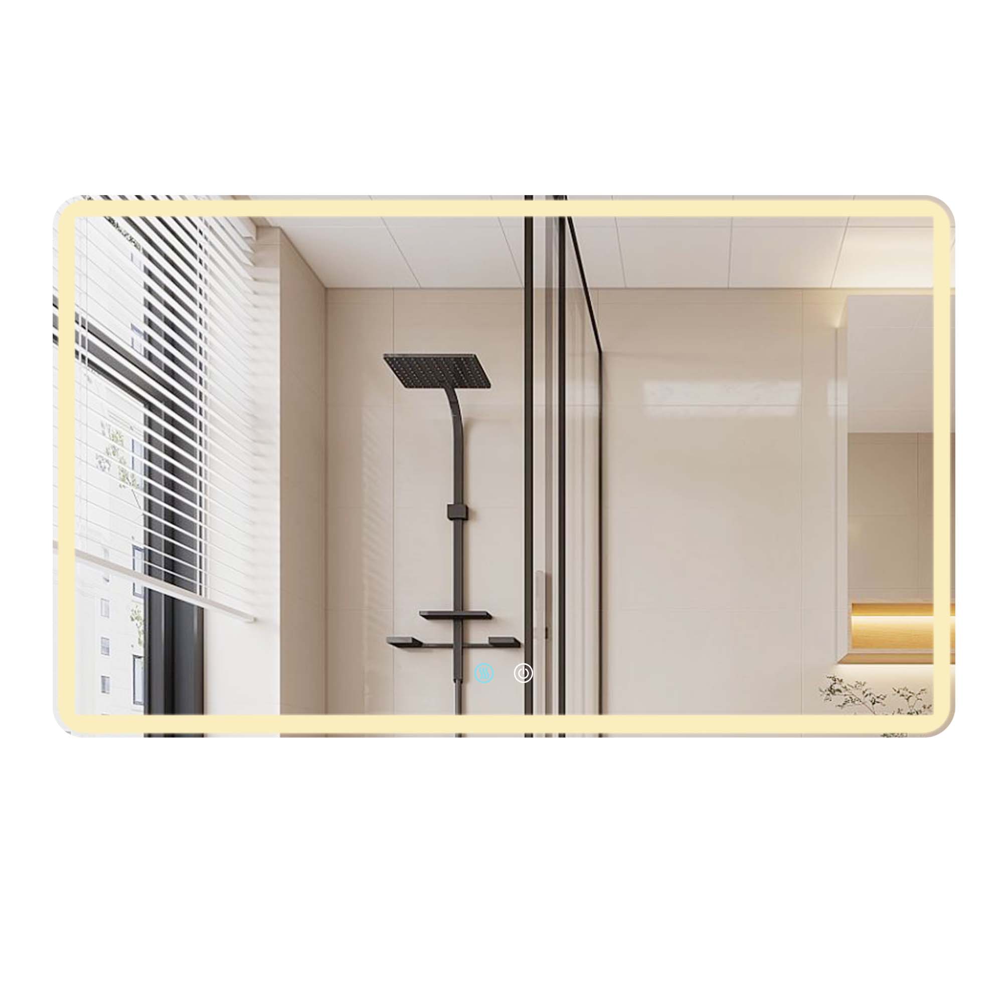 24/42/60 in. Rectangular Frameless LED Anti-Fog Wall Bathroom Vanity Mirror in Natural
