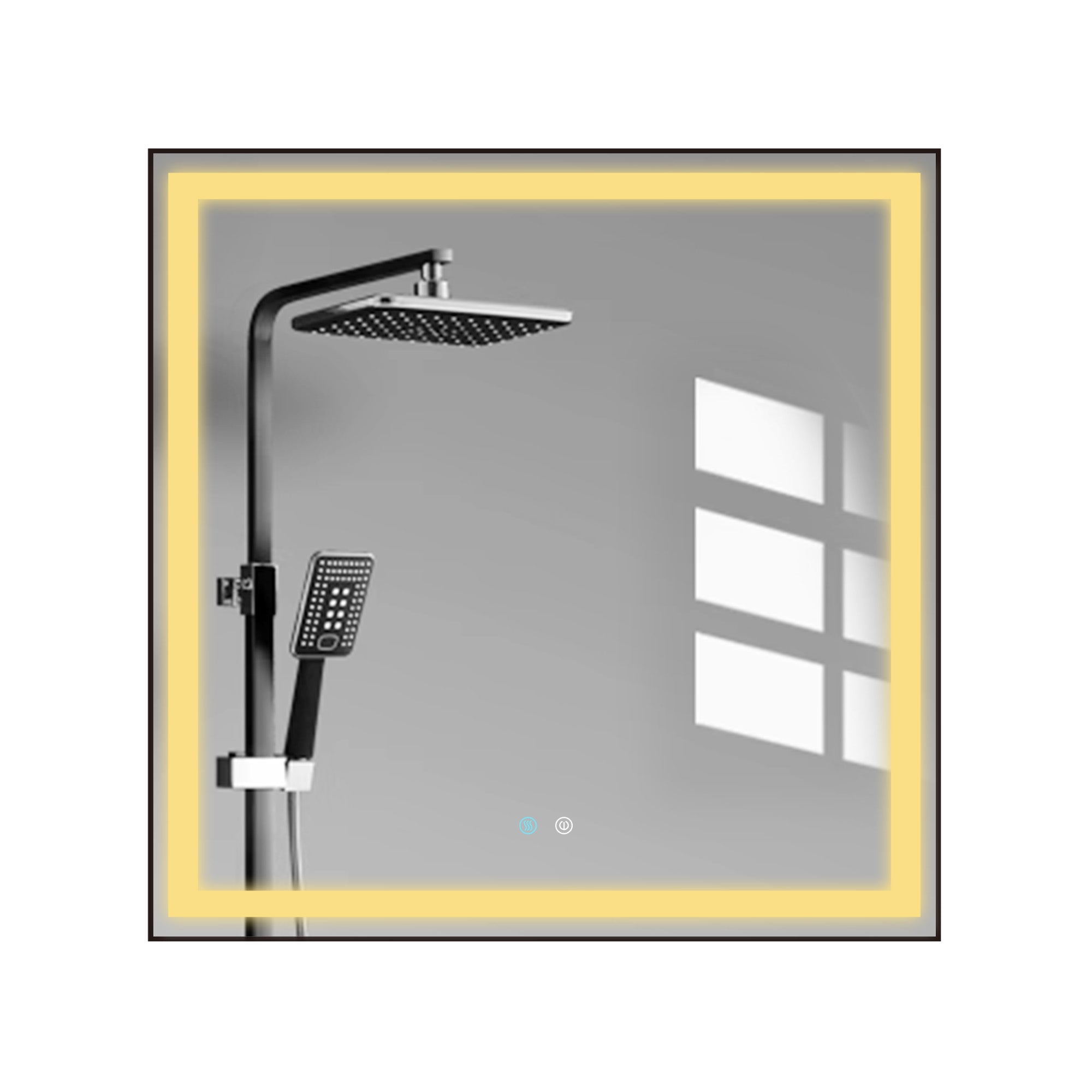 36/48/72 in. Rectangular Metal Framed LED Anti-Fog Wall Bathroom Vanity Mirror in Natural