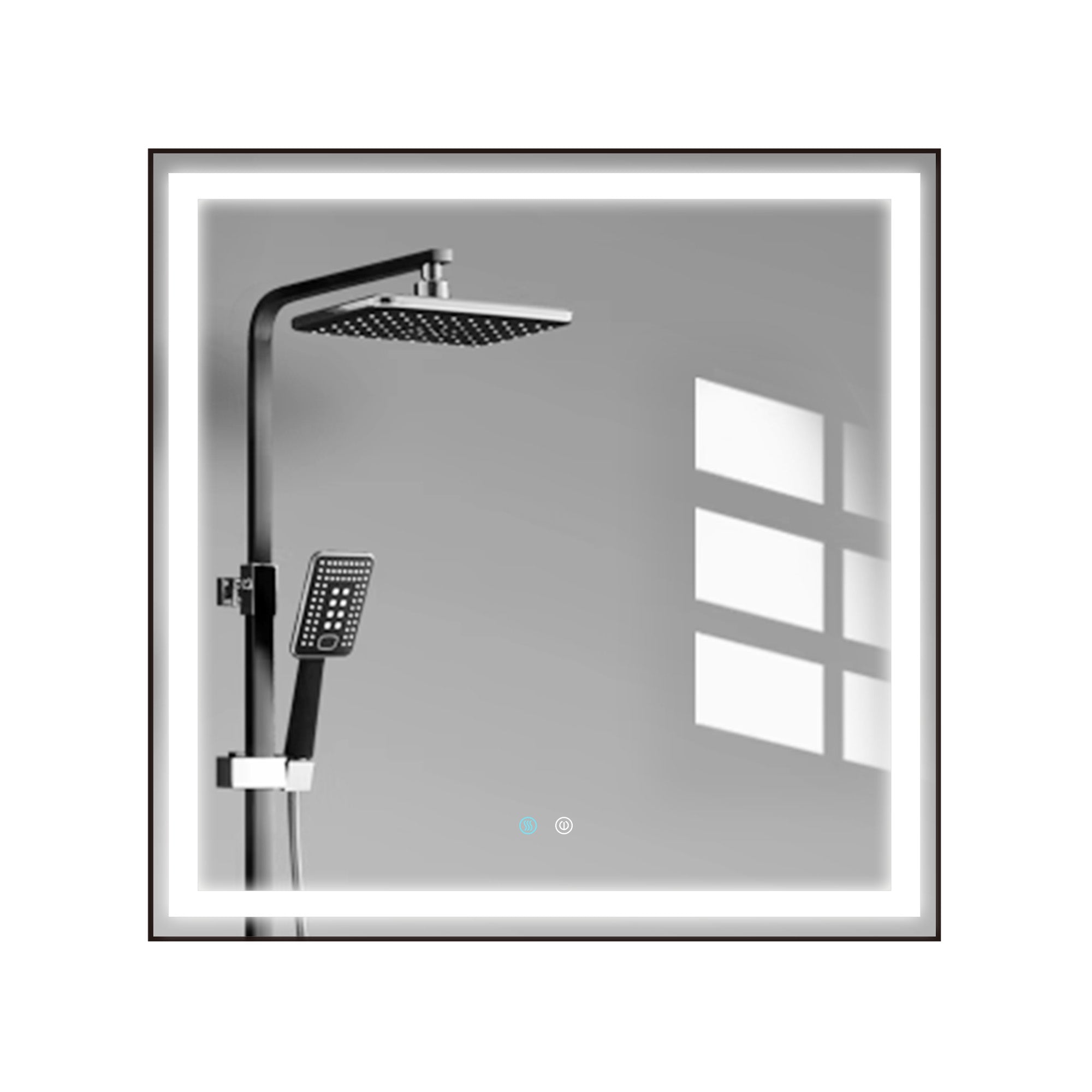 36/48/72 in. Rectangular Metal Framed LED Anti-Fog Wall Bathroom Vanity Mirror in Natural