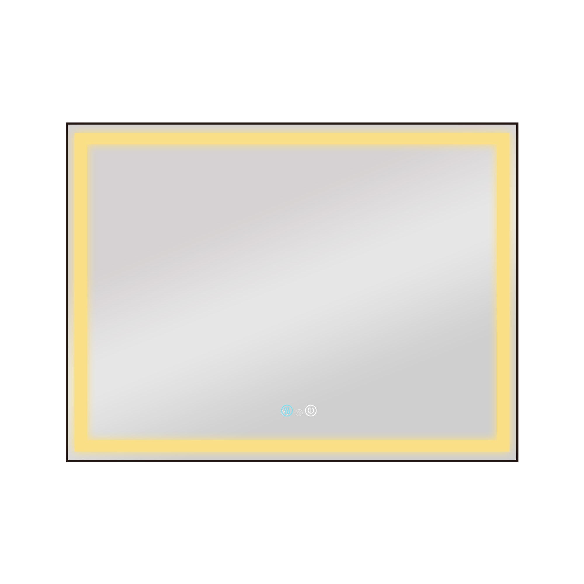 36/48/72 in. Rectangular Metal Framed LED Anti-Fog Wall Bathroom Vanity Mirror in Natural