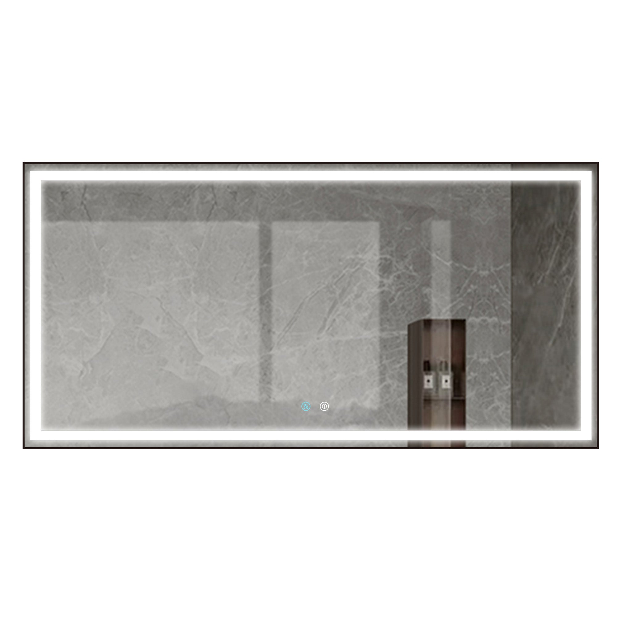 36/48/72 in. Rectangular Metal Framed LED Anti-Fog Wall Bathroom Vanity Mirror in Natural