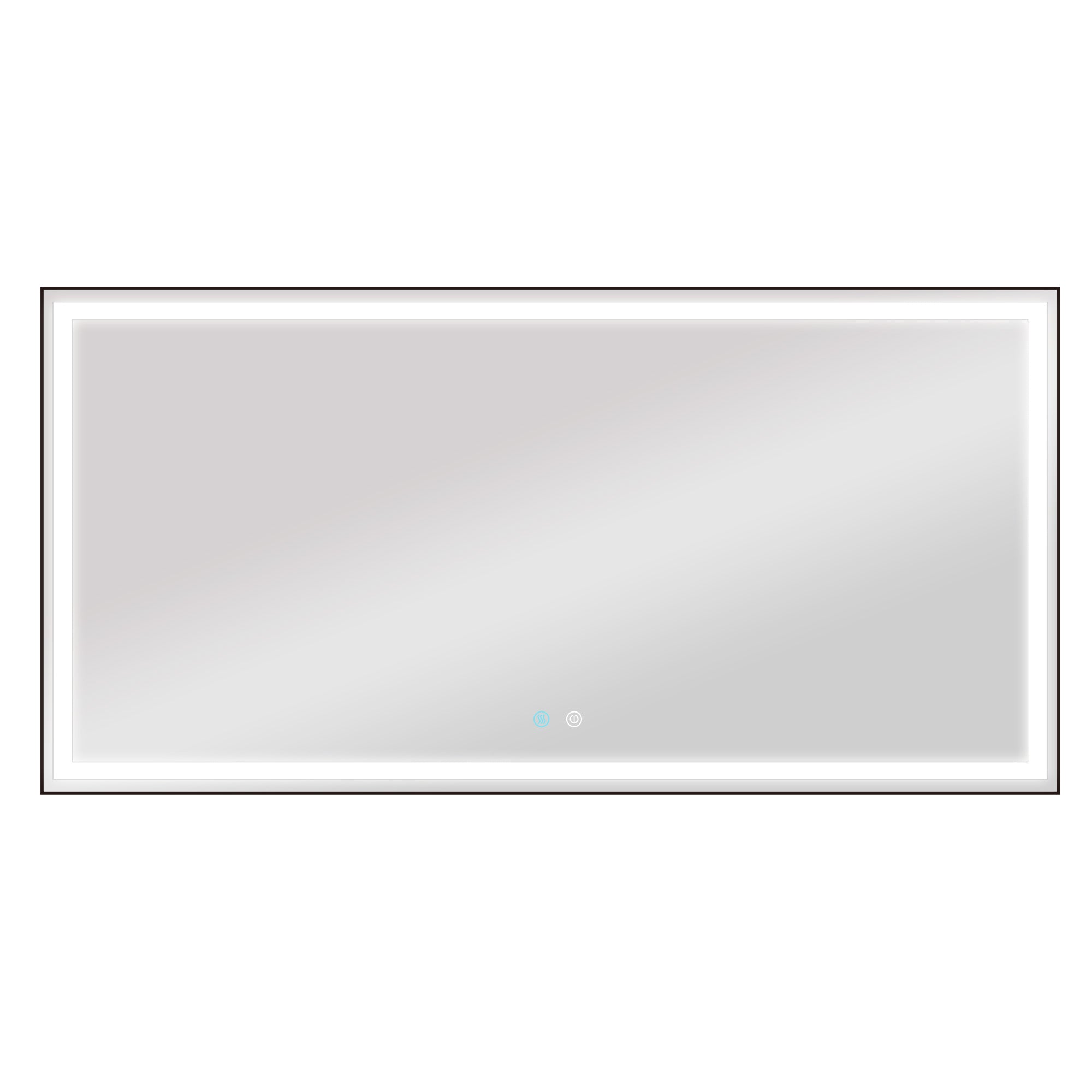 36/48/72 in. Rectangular Metal Framed LED Anti-Fog Wall Bathroom Vanity Mirror in Natural