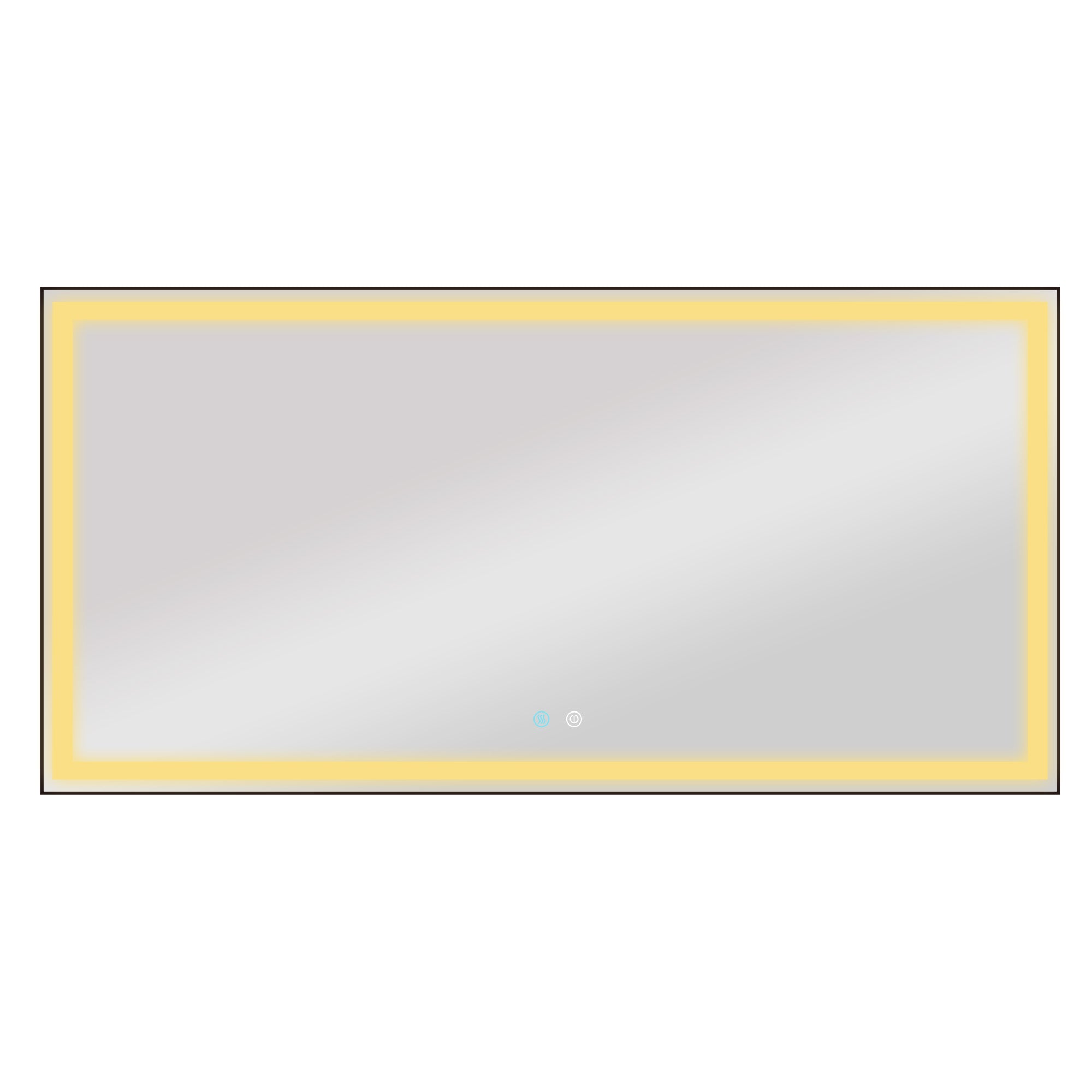 36/48/72 in. Rectangular Metal Framed LED Anti-Fog Wall Bathroom Vanity Mirror in Natural