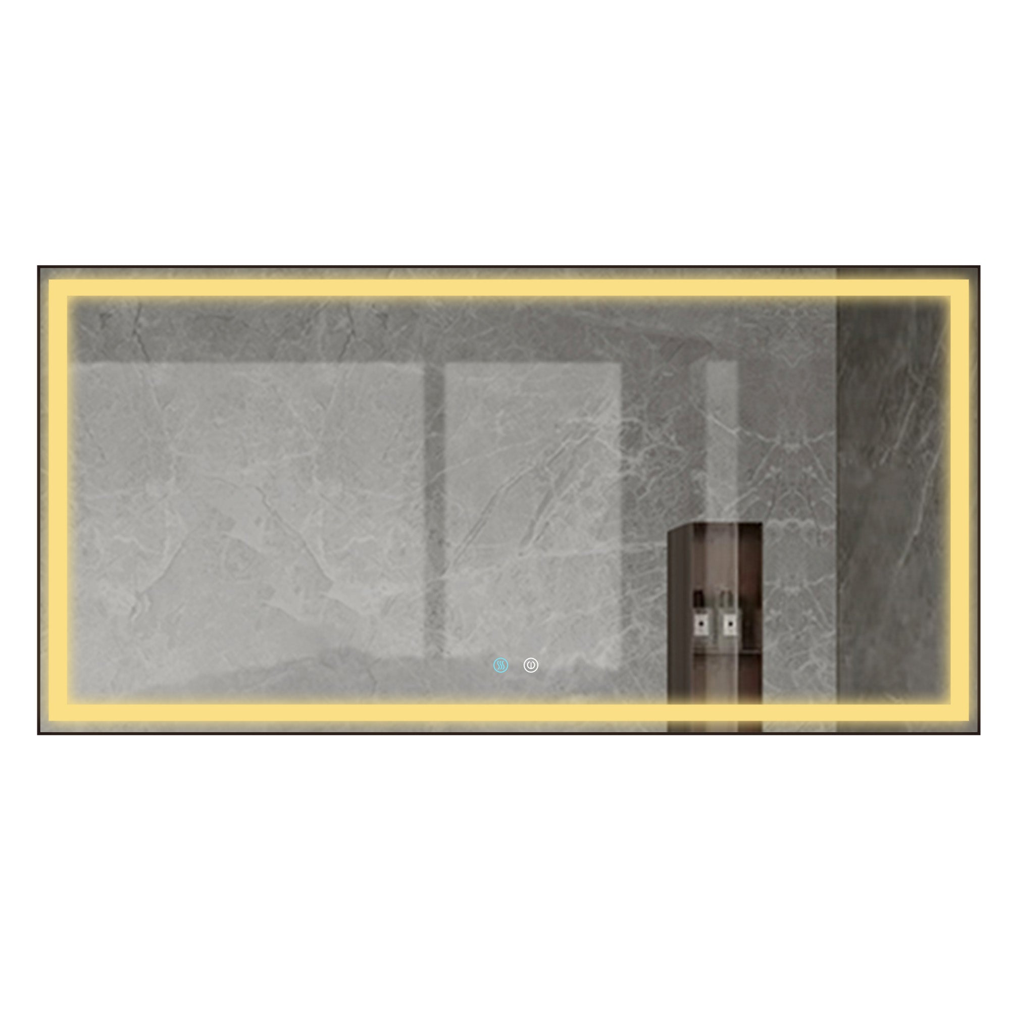 36/48/72 in. Rectangular Metal Framed LED Anti-Fog Wall Bathroom Vanity Mirror in Natural
