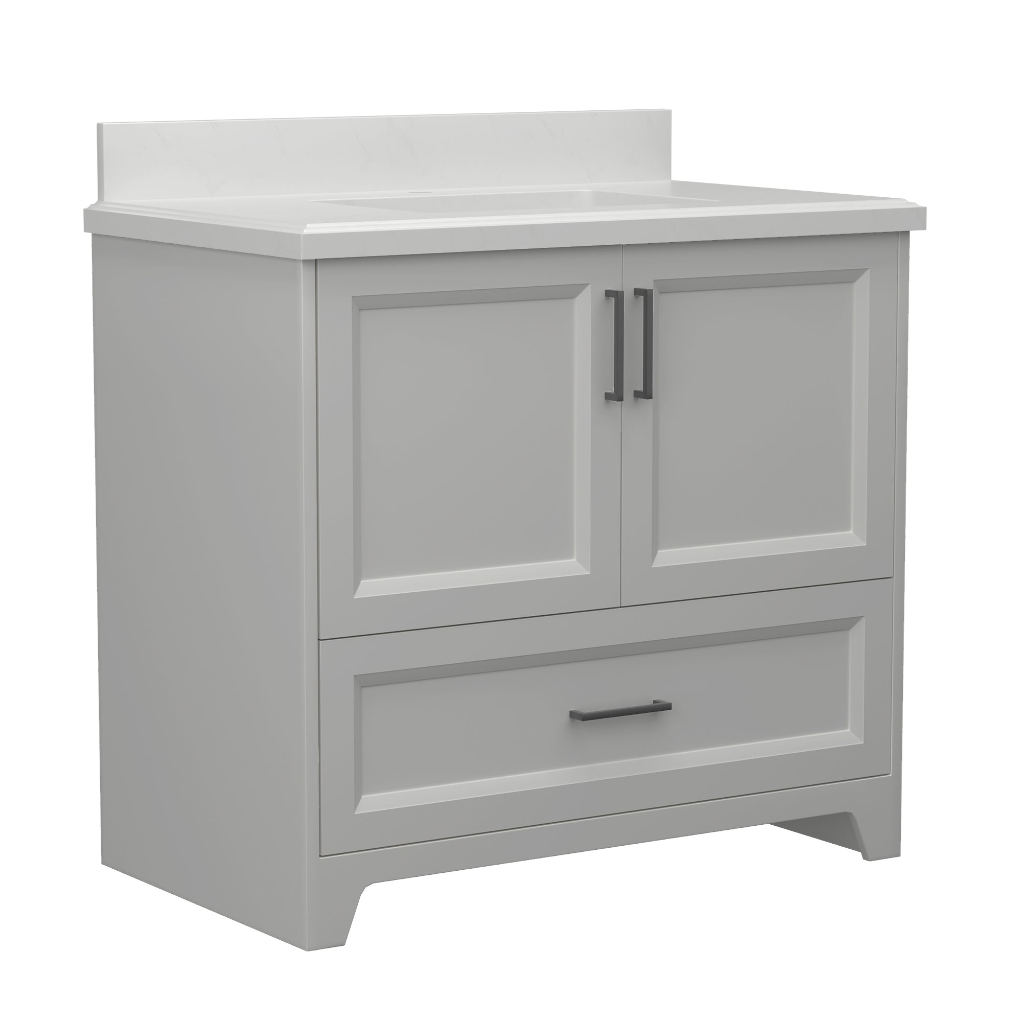 36" Freestanding Bathroom Vanity Set with Ceramic Sink and Backsplash