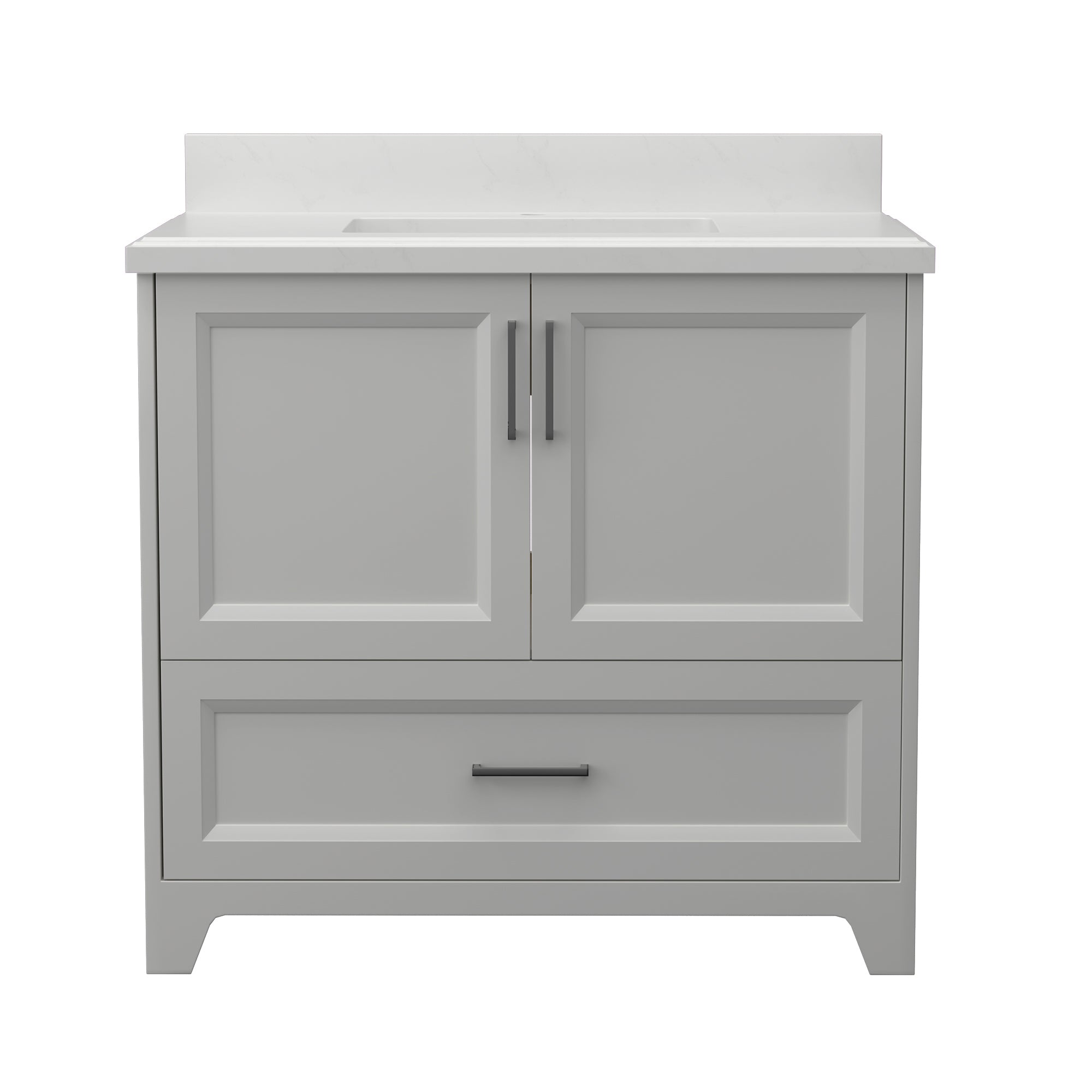 36" Freestanding Bathroom Vanity Set with Ceramic Sink and Backsplash