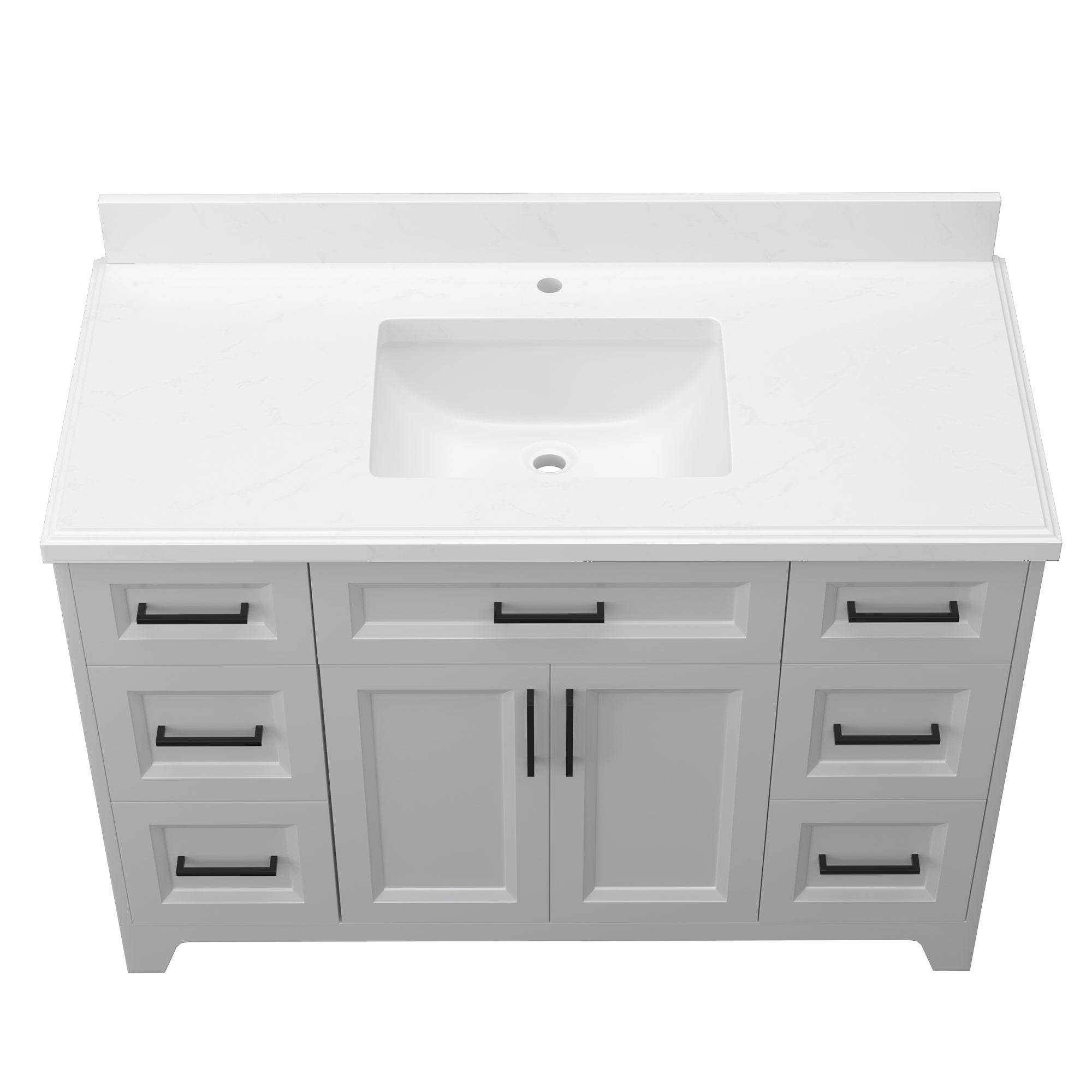 48" Freestanding Bathroom Vanity Set with Ceramic Sink and Backsplash