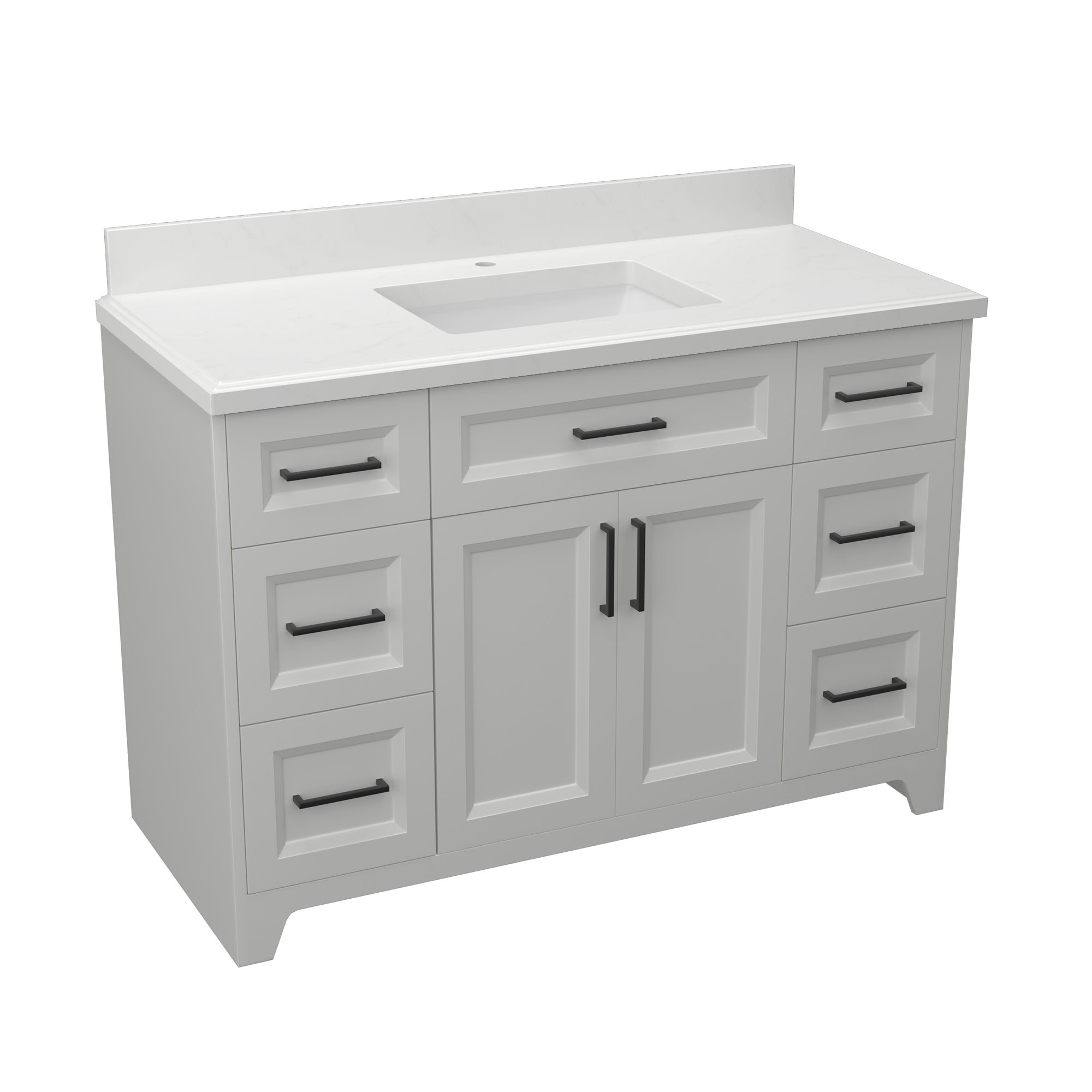 48" Freestanding Bathroom Vanity Set with Ceramic Sink and Backsplash