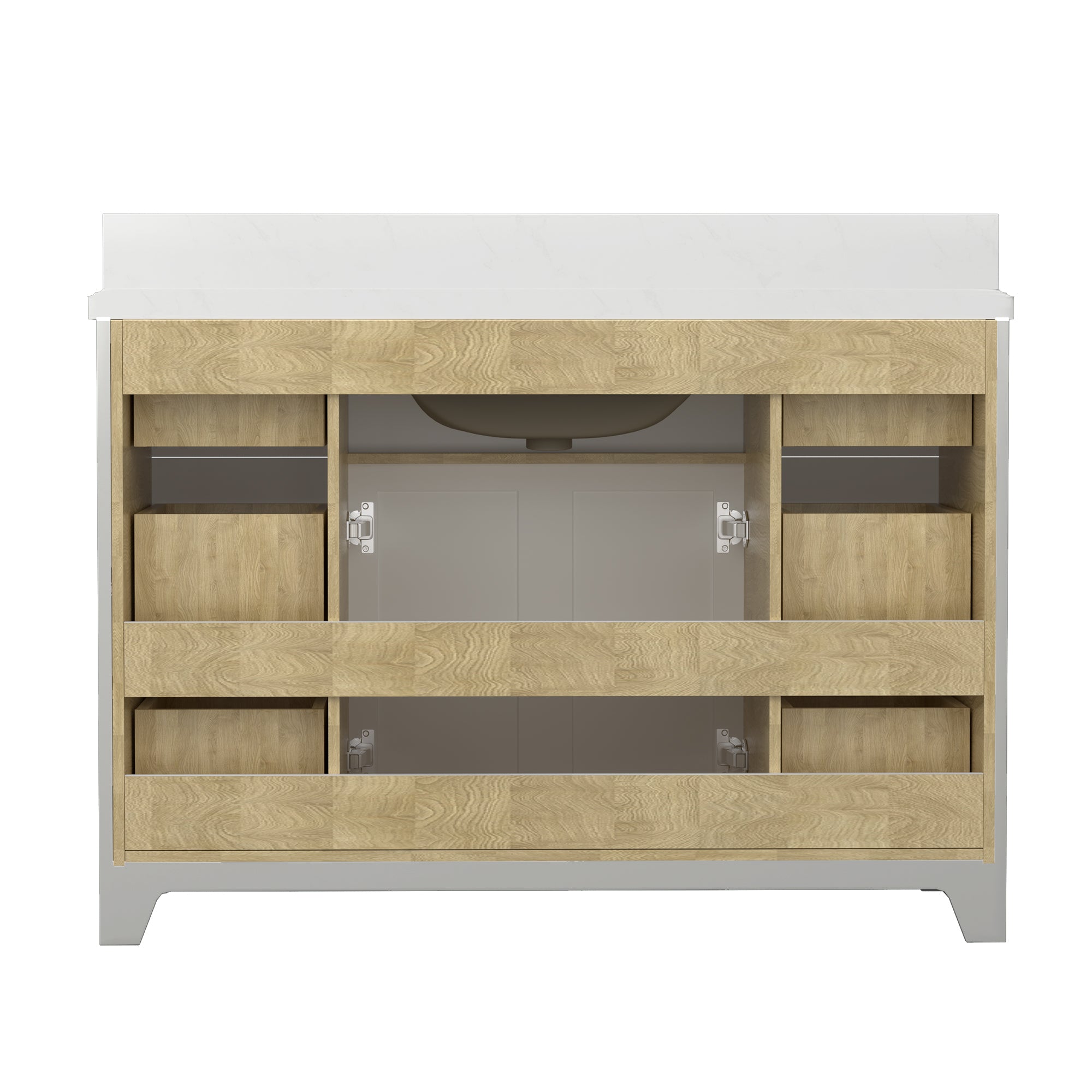 48" Freestanding Bathroom Vanity Set with Ceramic Sink and Backsplash