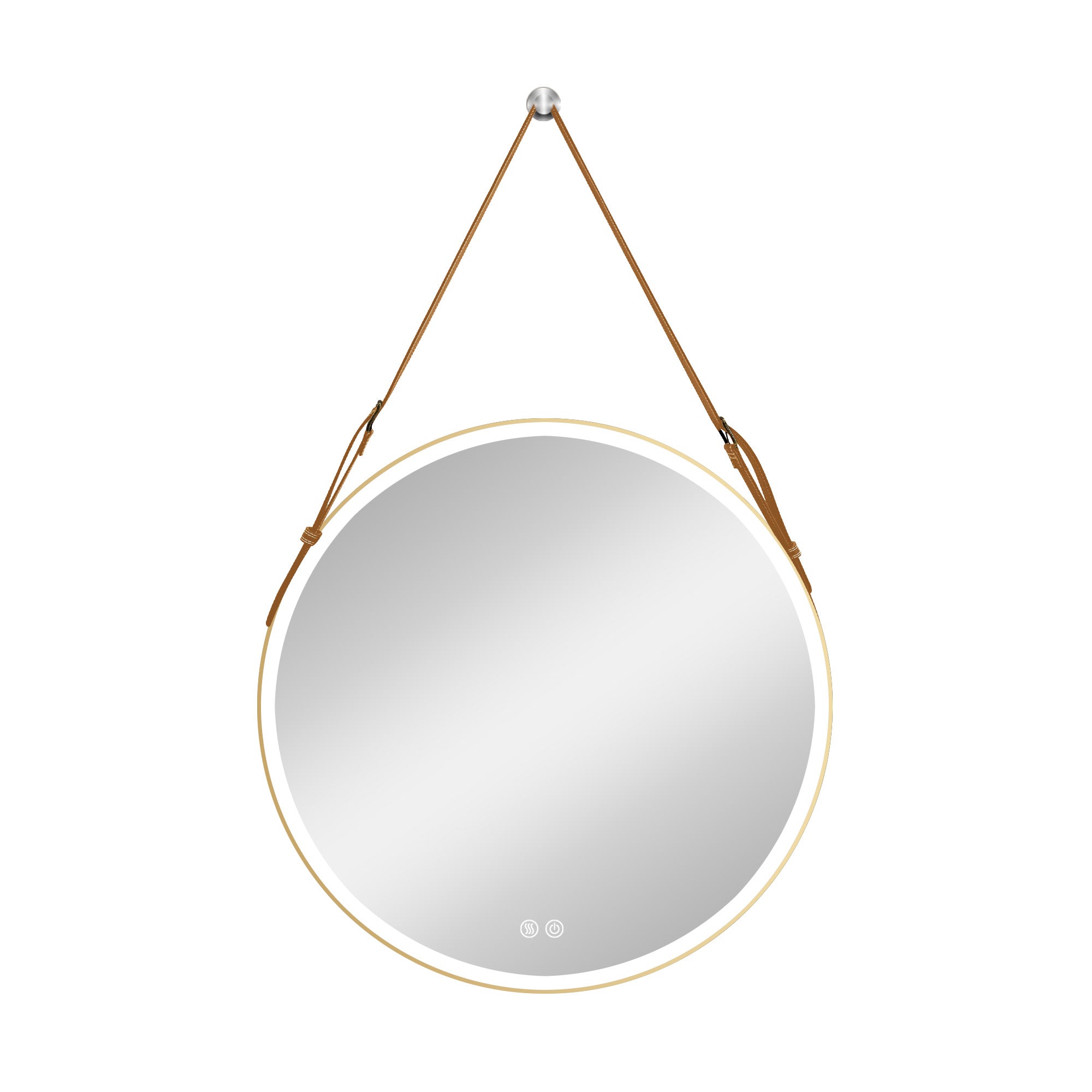 24/28/32 inch Round gold metal frame Anti-Fog Wall Mounted LED Bathroom Vanity Mirror