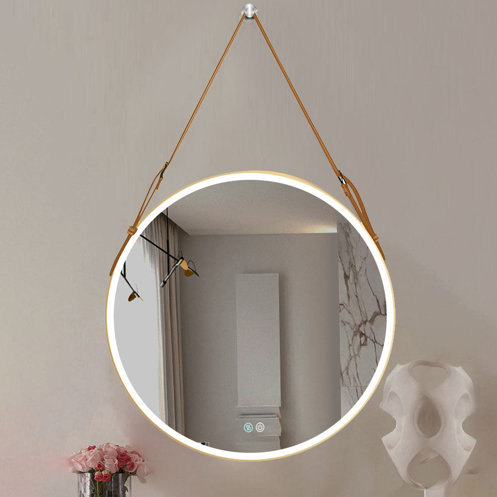 24/28/32 inch Round gold metal frame Anti-Fog Wall Mounted LED Bathroom Vanity Mirror