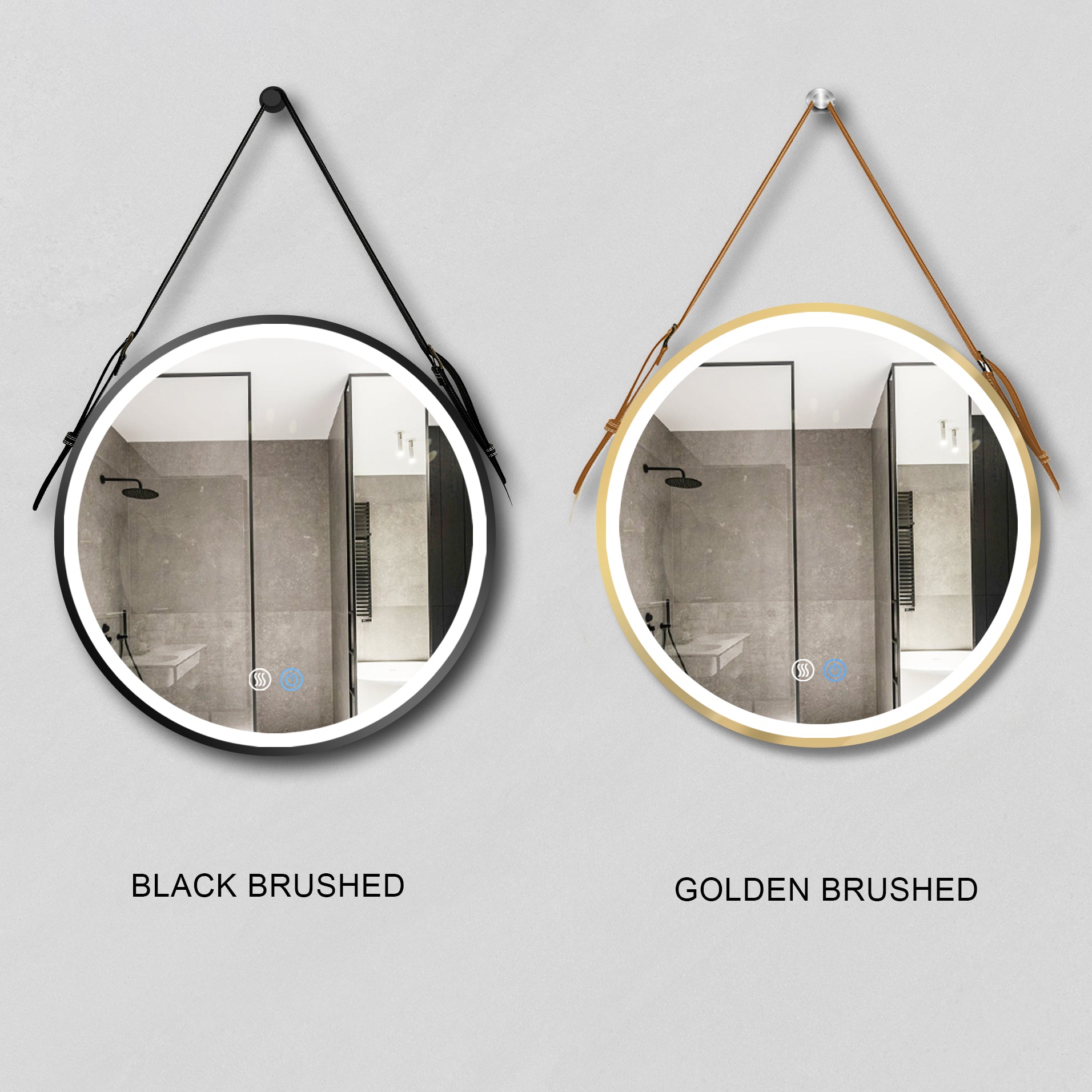 24/28/32 inch Round gold metal frame Anti-Fog Wall Mounted LED Bathroom Vanity Mirror