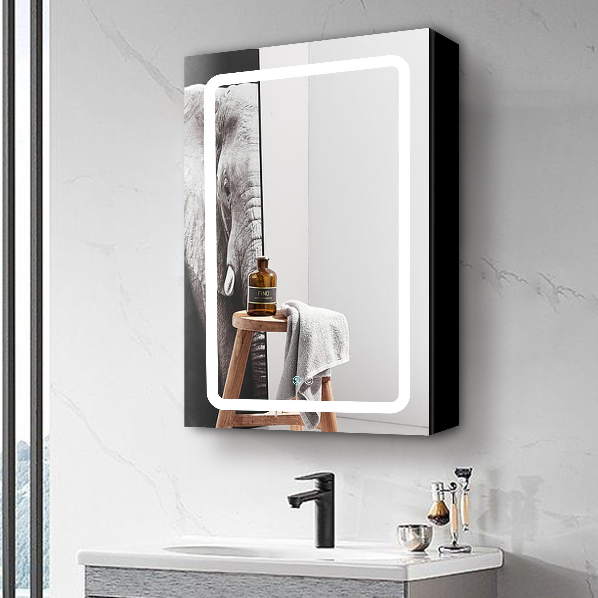 20 in. W x 30 in. H Rectangular Aluminum Framed Wall Mounted LED Bathroom Vanity Mirror