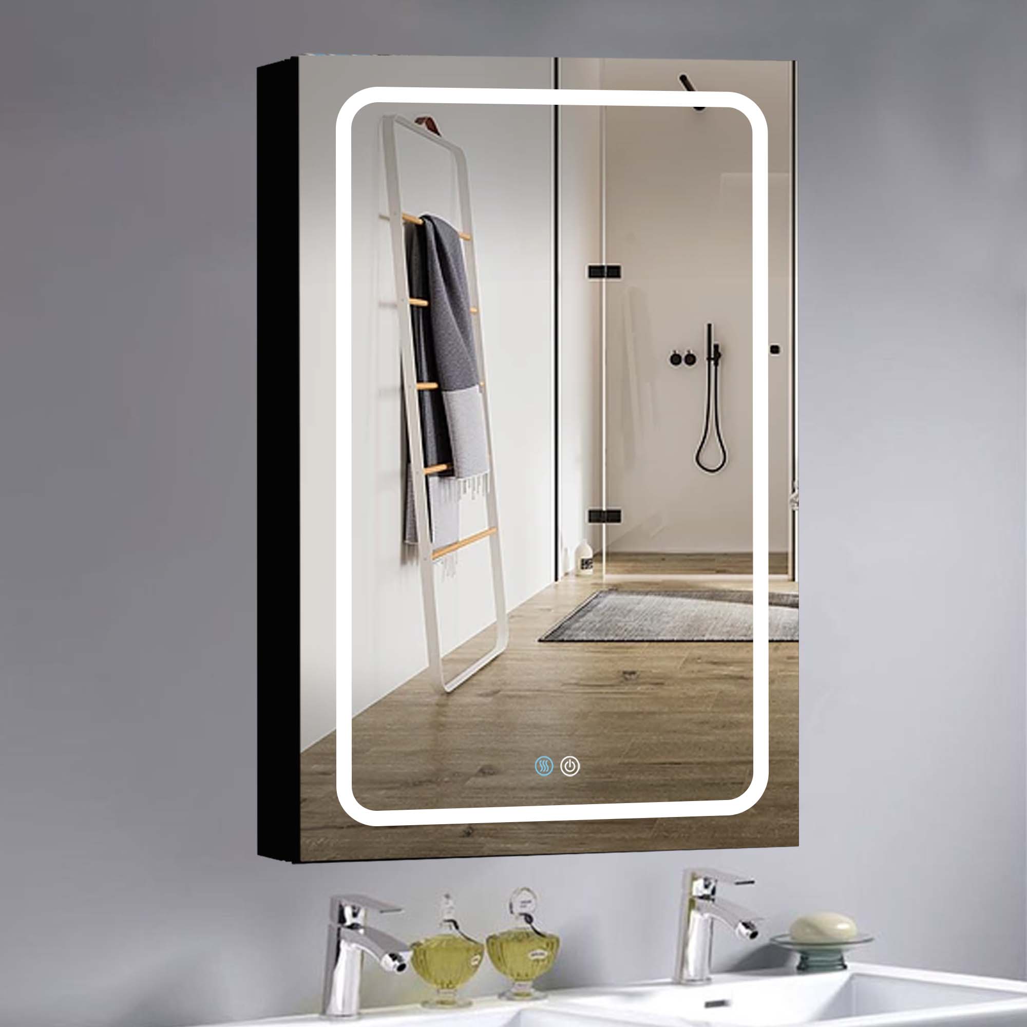 20 in. W x 30 in. H Rectangular Aluminum Framed Wall Mounted LED Bathroom Vanity Mirror