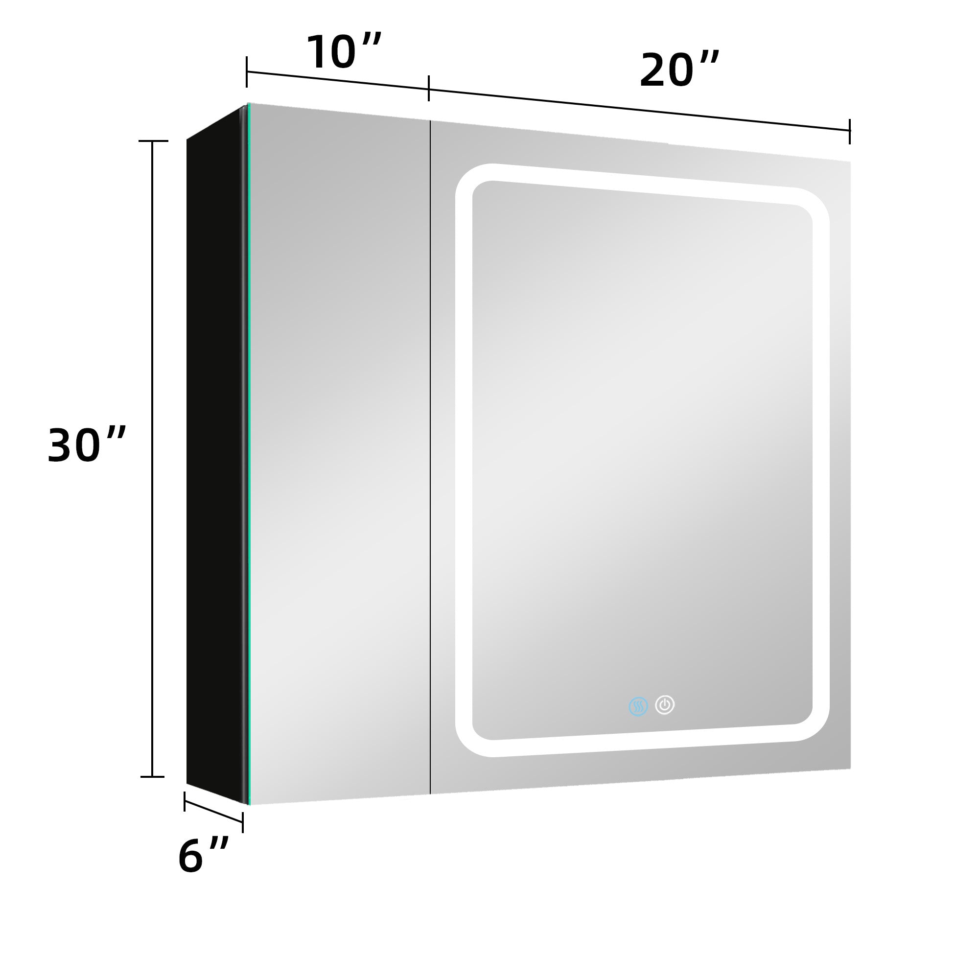 30 in. W x 30 in. H Surface Mount Bathroom Medicine Cabinet with Mirror and Shelves